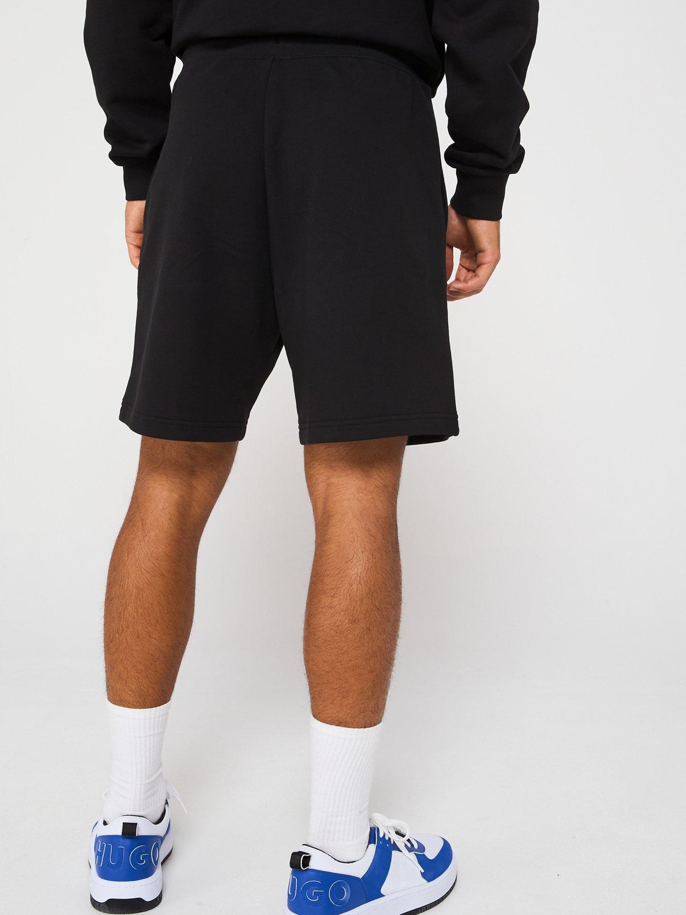 Image 2 of 5 of HUGO Blue Nylsho Smiley Logo Sweat Shorts - Black