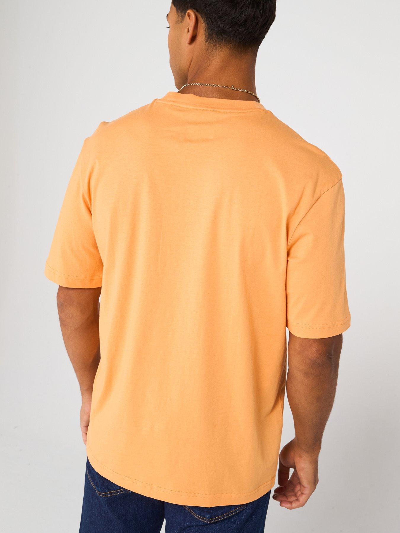 Image 2 of 4 of HUGO Blue Nugibol Wavey Chest Logo T-Shirt - Orange