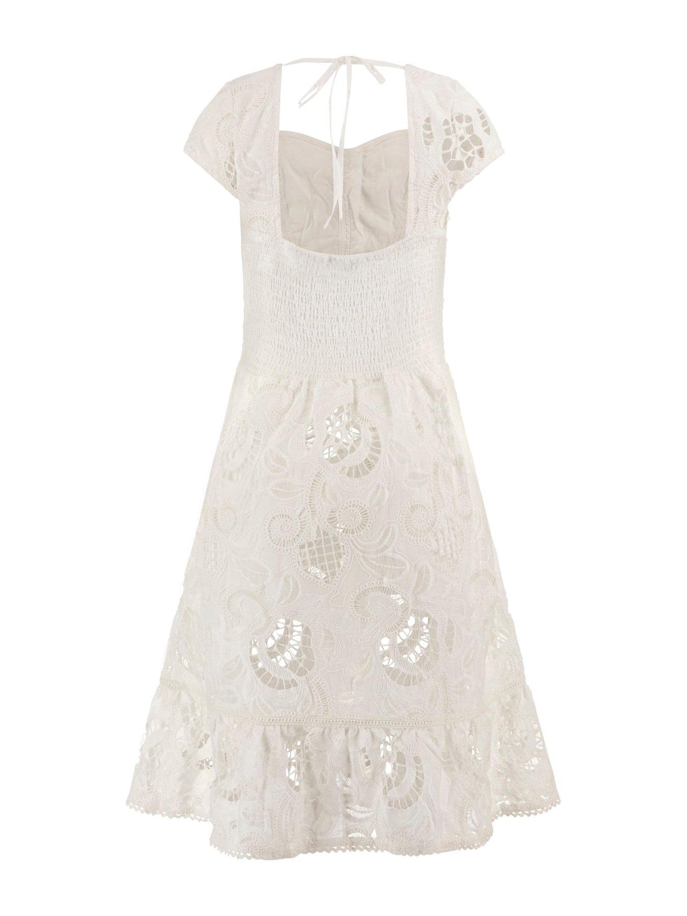 Image 4 of 4 of Guess Domitilla Embro Dress - White