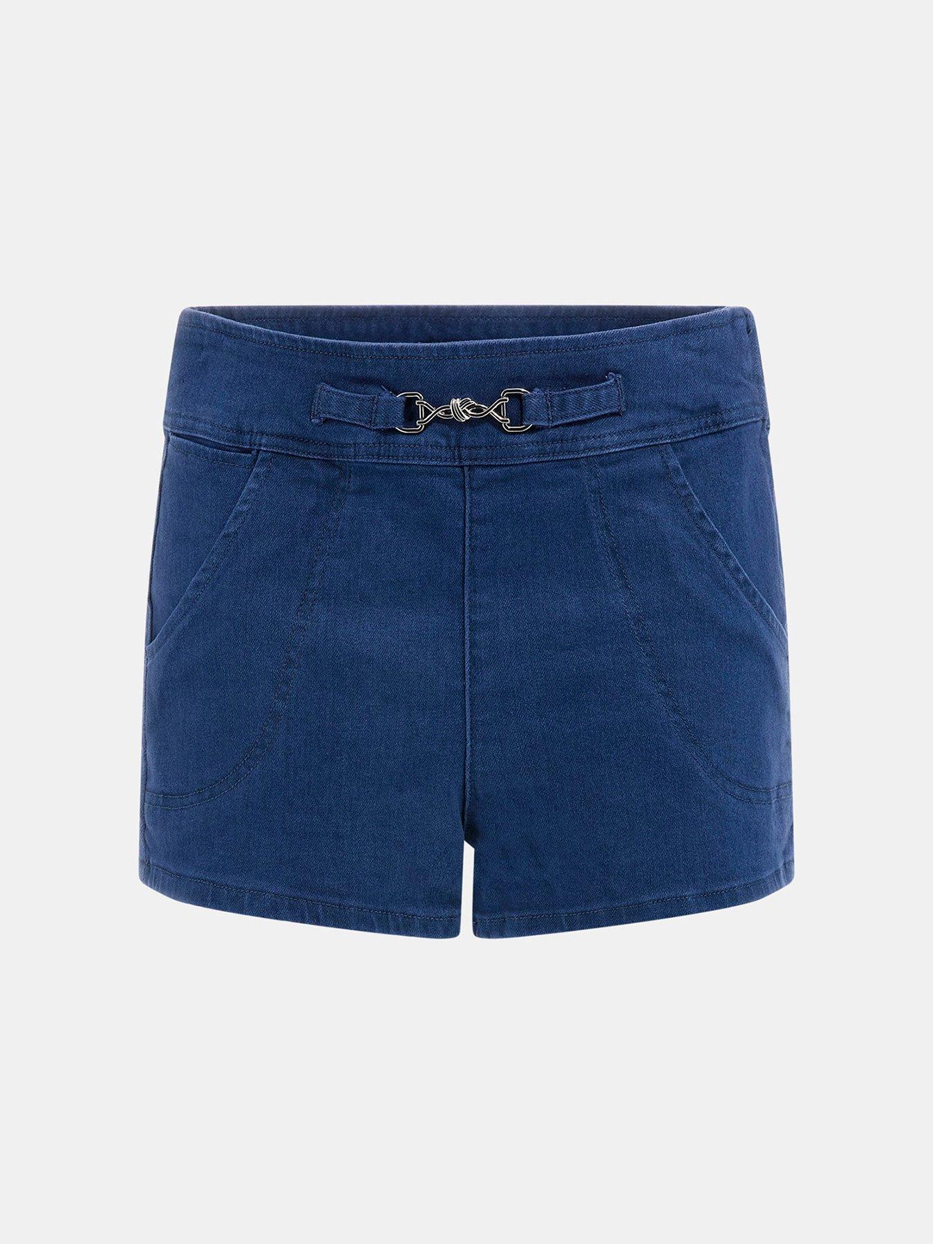 Image 5 of 5 of Guess Jewel Denim Shorts - Blue