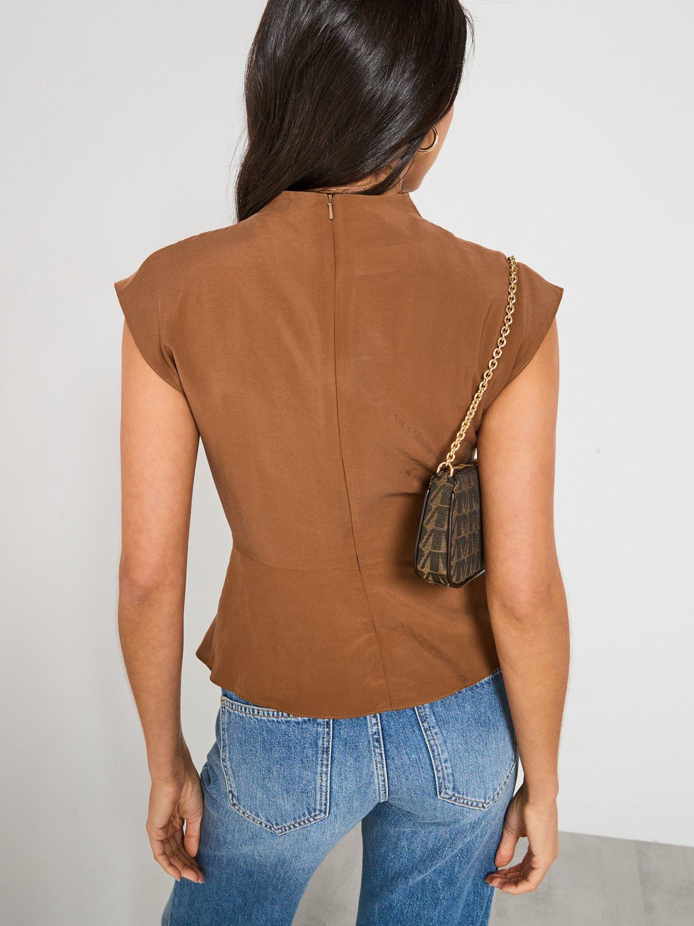 v-by-very-draped-cap-sleeve-top-neutral-brownstillFront