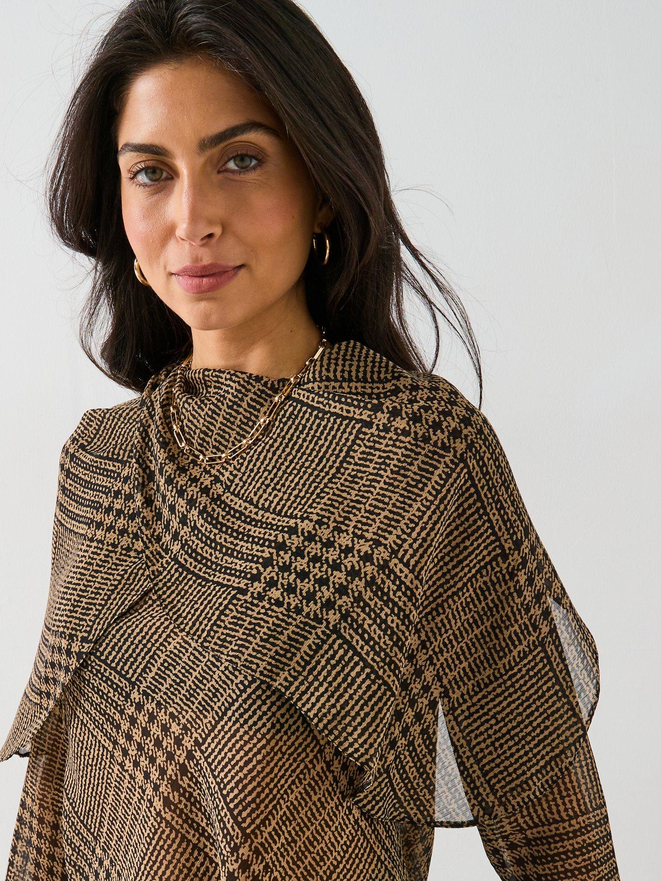 v-by-very-check-drape-blouse-browndetail