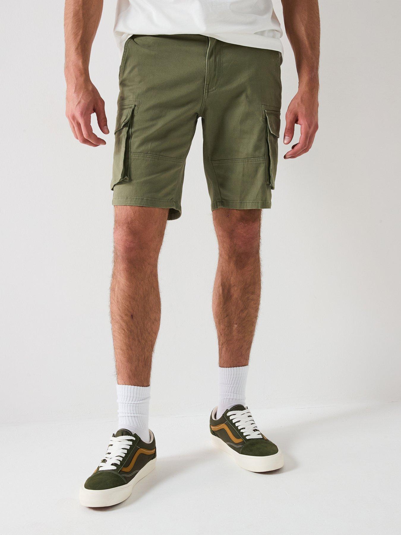 only-sons-cam-stage-regular-fit-cargo-shorts-greenfront