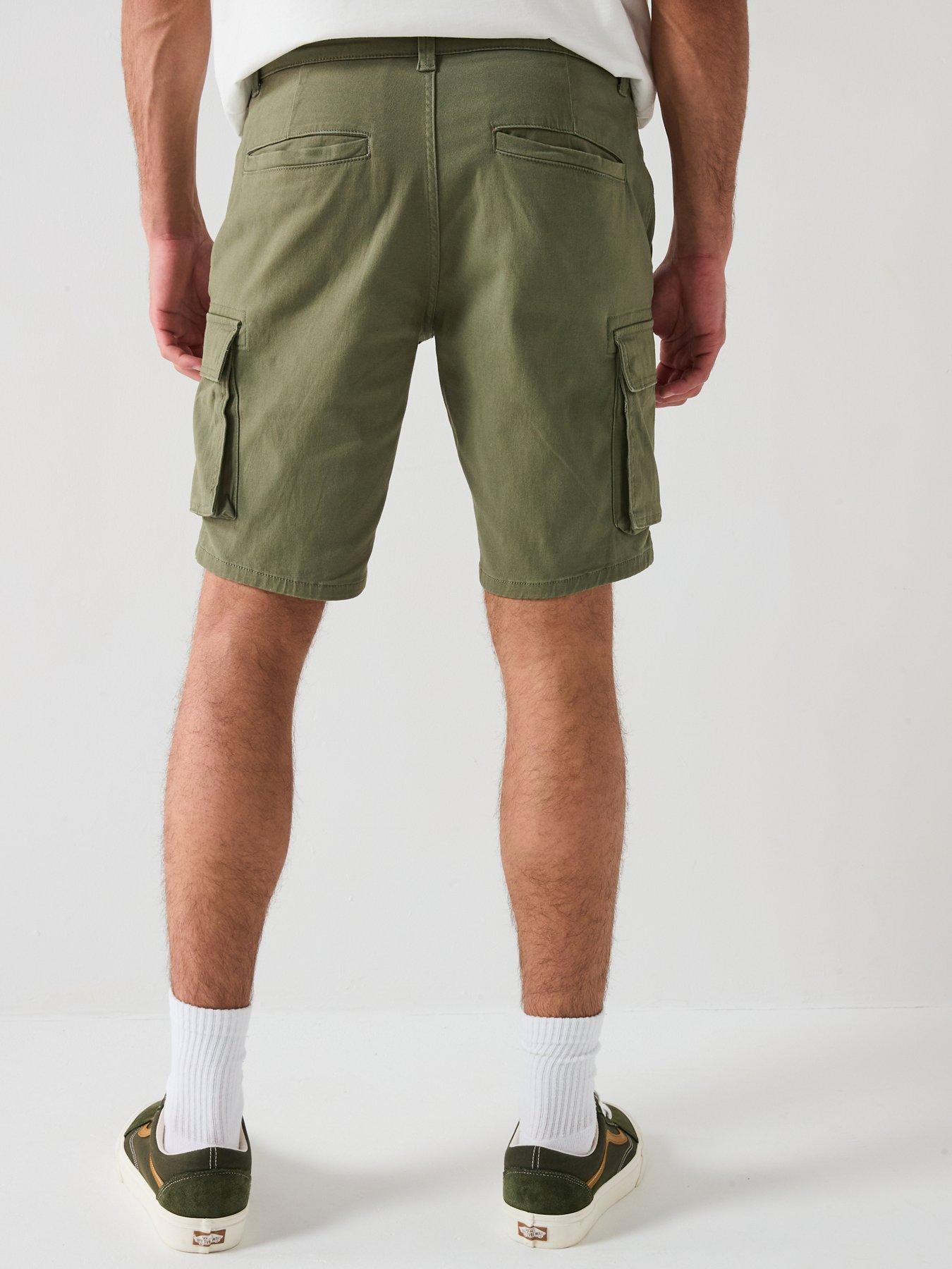 only-sons-cam-stage-regular-fit-cargo-shorts-greenstillFront