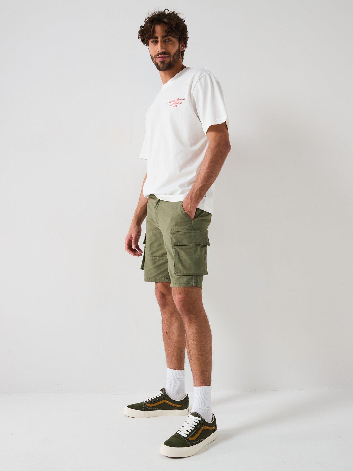 only-sons-cam-stage-regular-fit-cargo-shorts-greenback