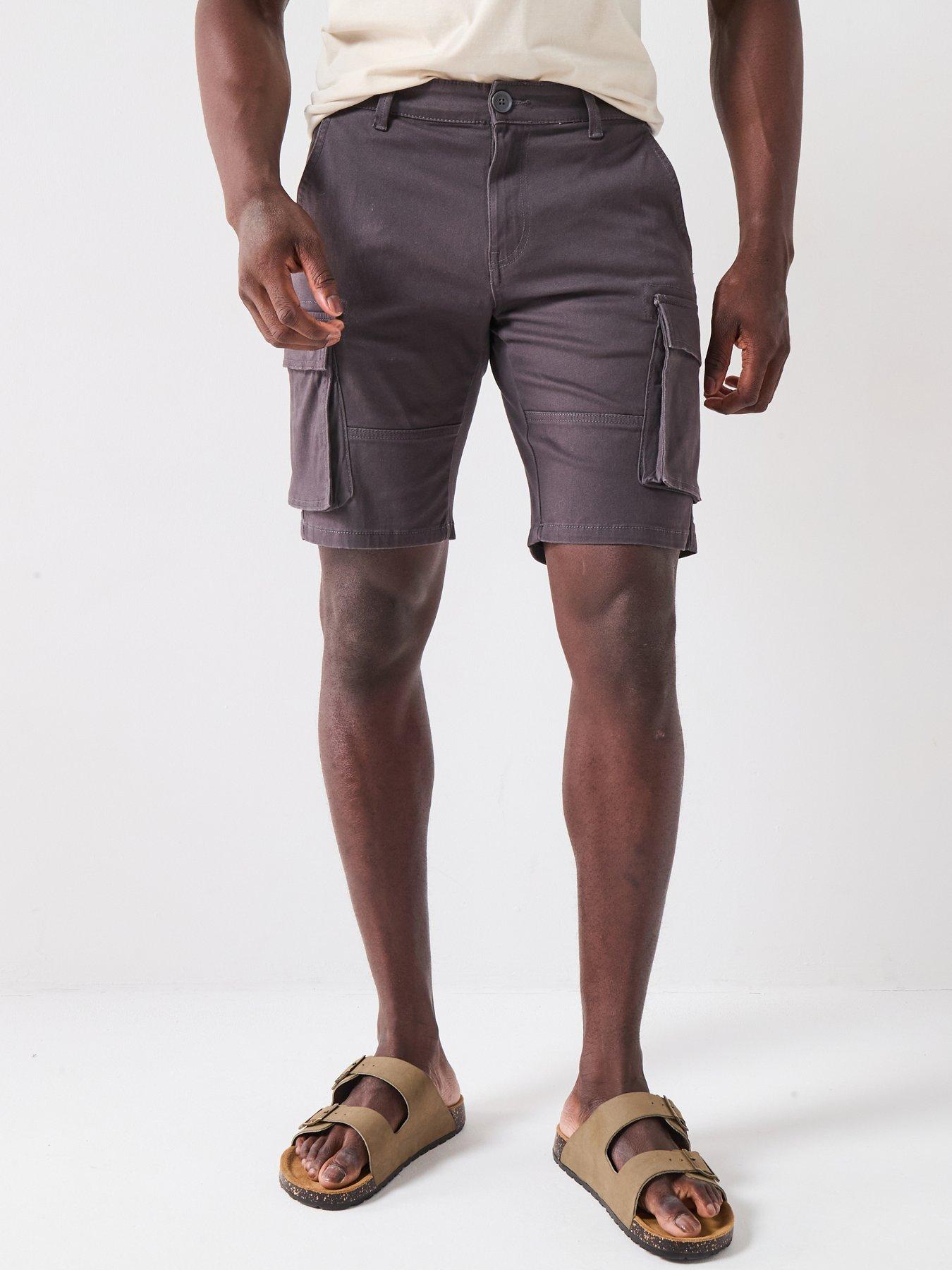 ONLY & SONS Cam Stage Regular Fit Cargo Shorts - Dark Grey