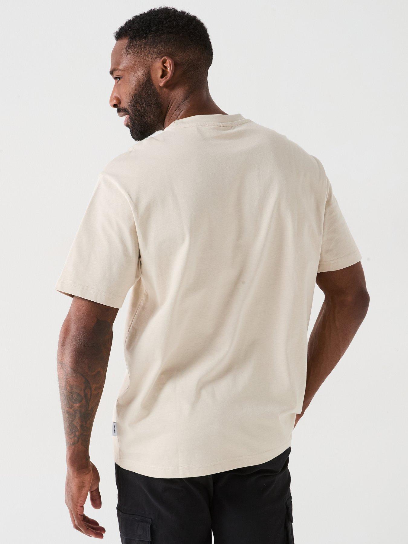 Image 2 of 6 of ONLY & SONS Fred Life Relaxed Fit Short Sleeve T-Shirt - Beige