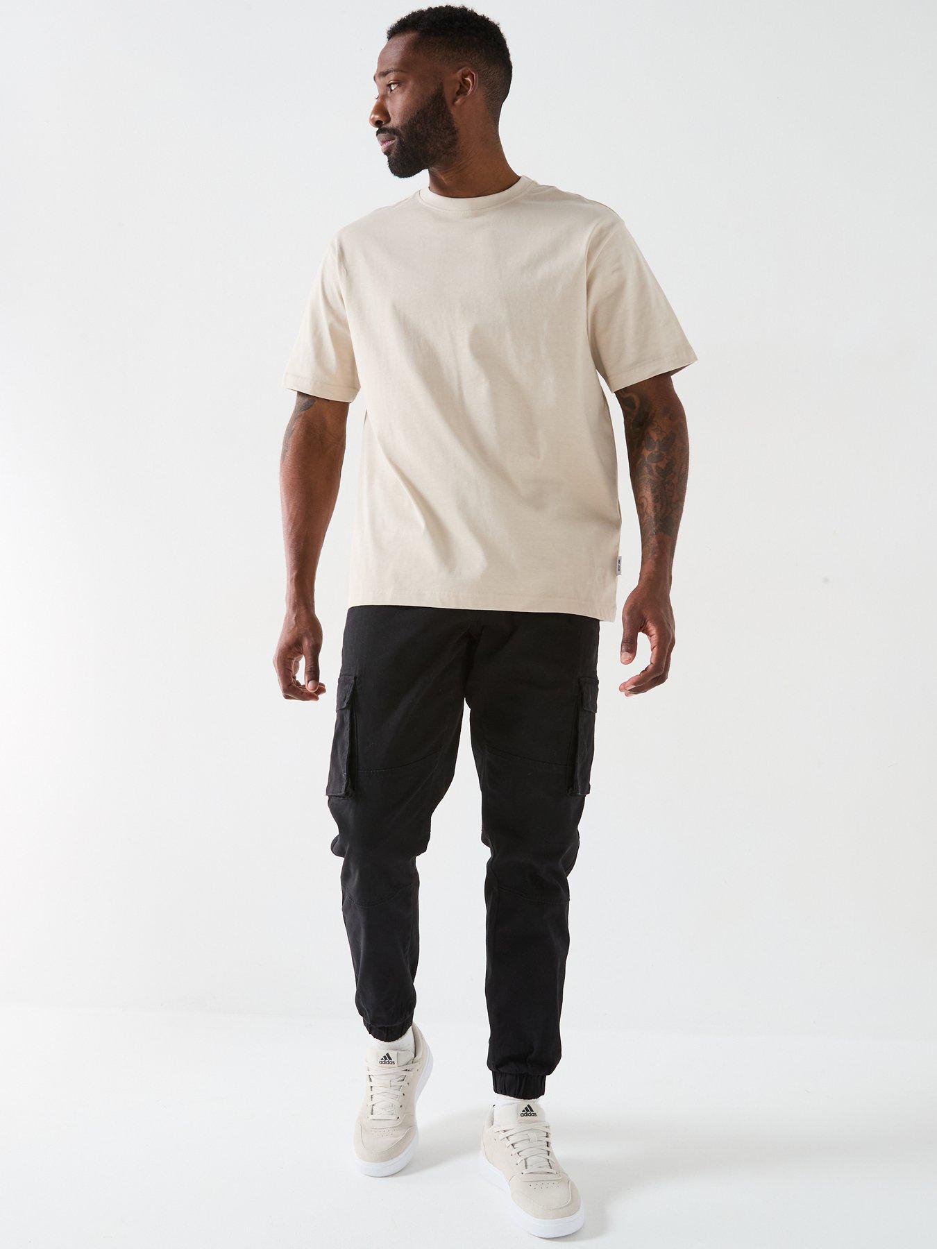 Image 3 of 6 of ONLY & SONS Fred Life Relaxed Fit Short Sleeve T-Shirt - Beige