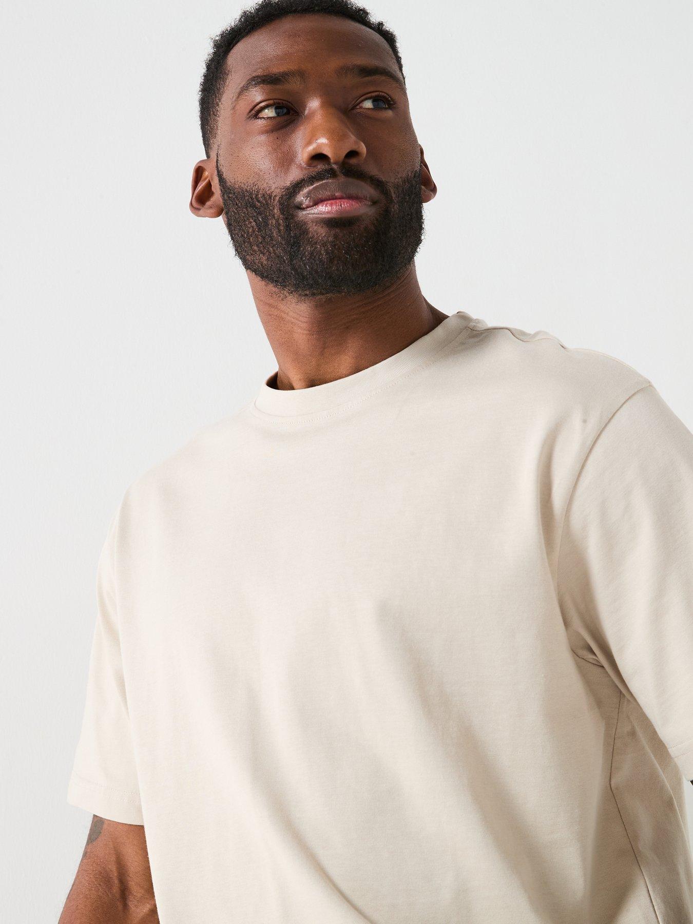 Image 4 of 6 of ONLY & SONS Fred Life Relaxed Fit Short Sleeve T-Shirt - Beige