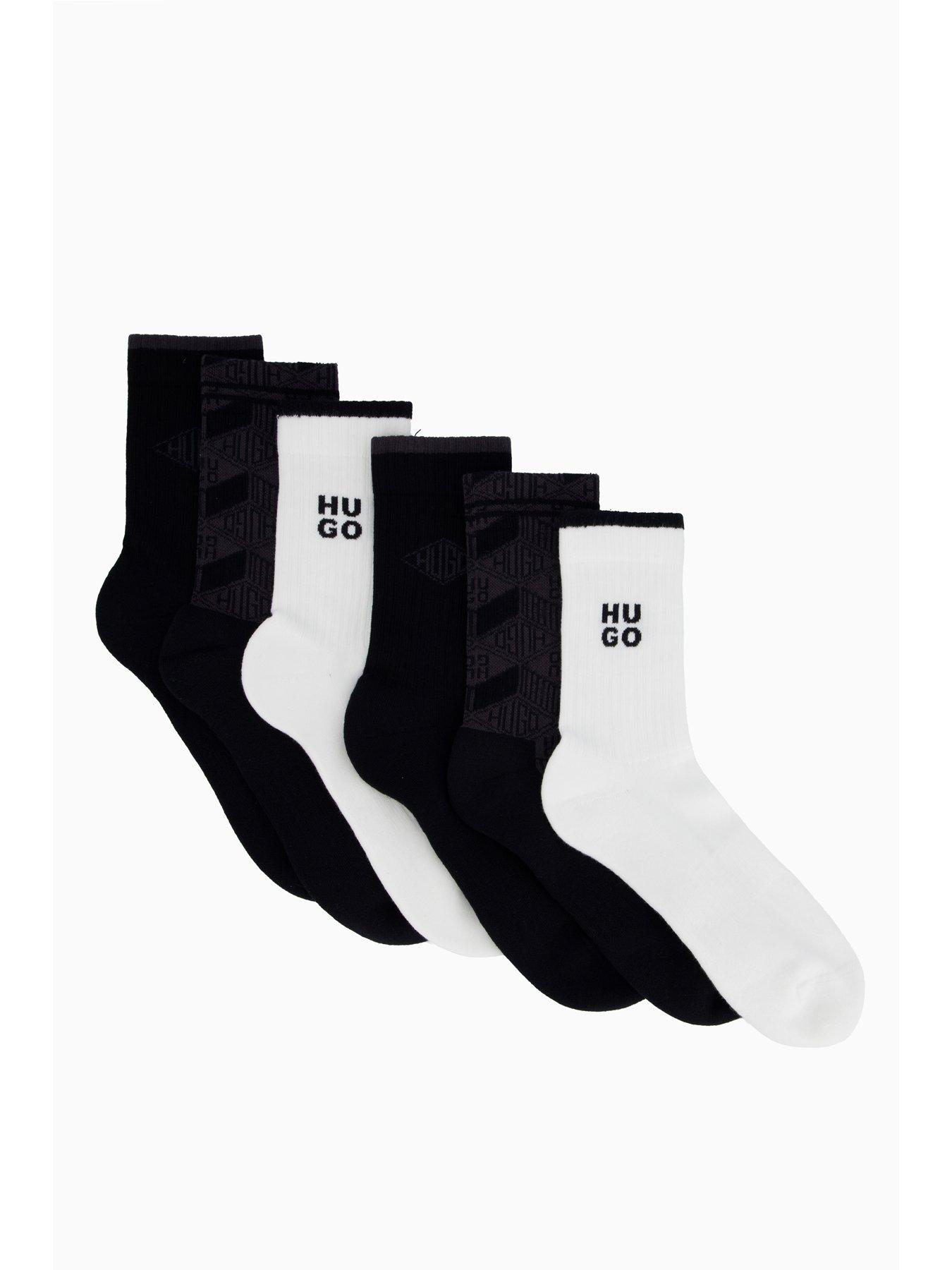 undefined 6 Pack Geo Rib Crew Socks- Black
