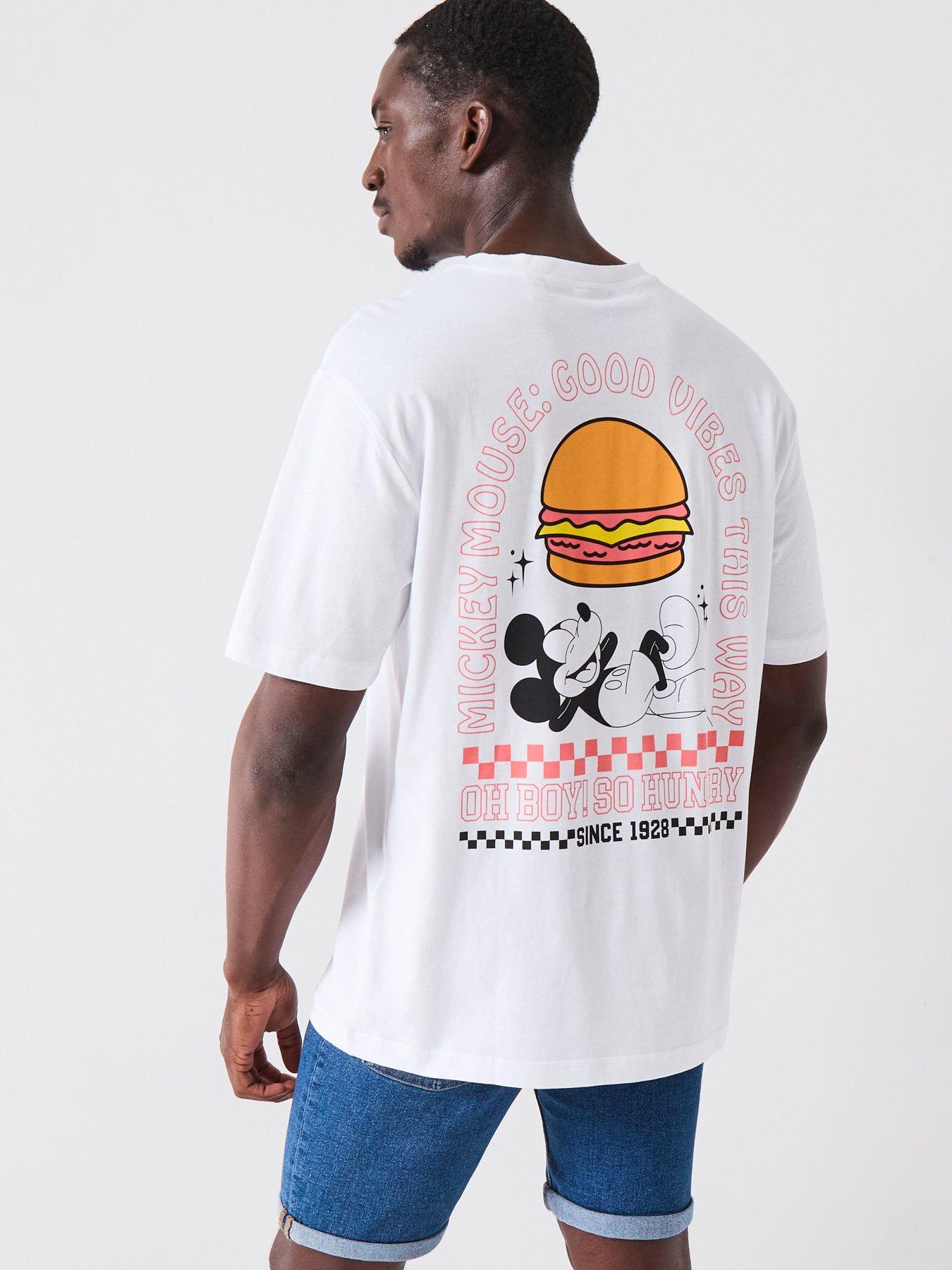 undefined Mickey Mouse Burger Relaxed Fit T-Shirt - Bright White Burger Bright