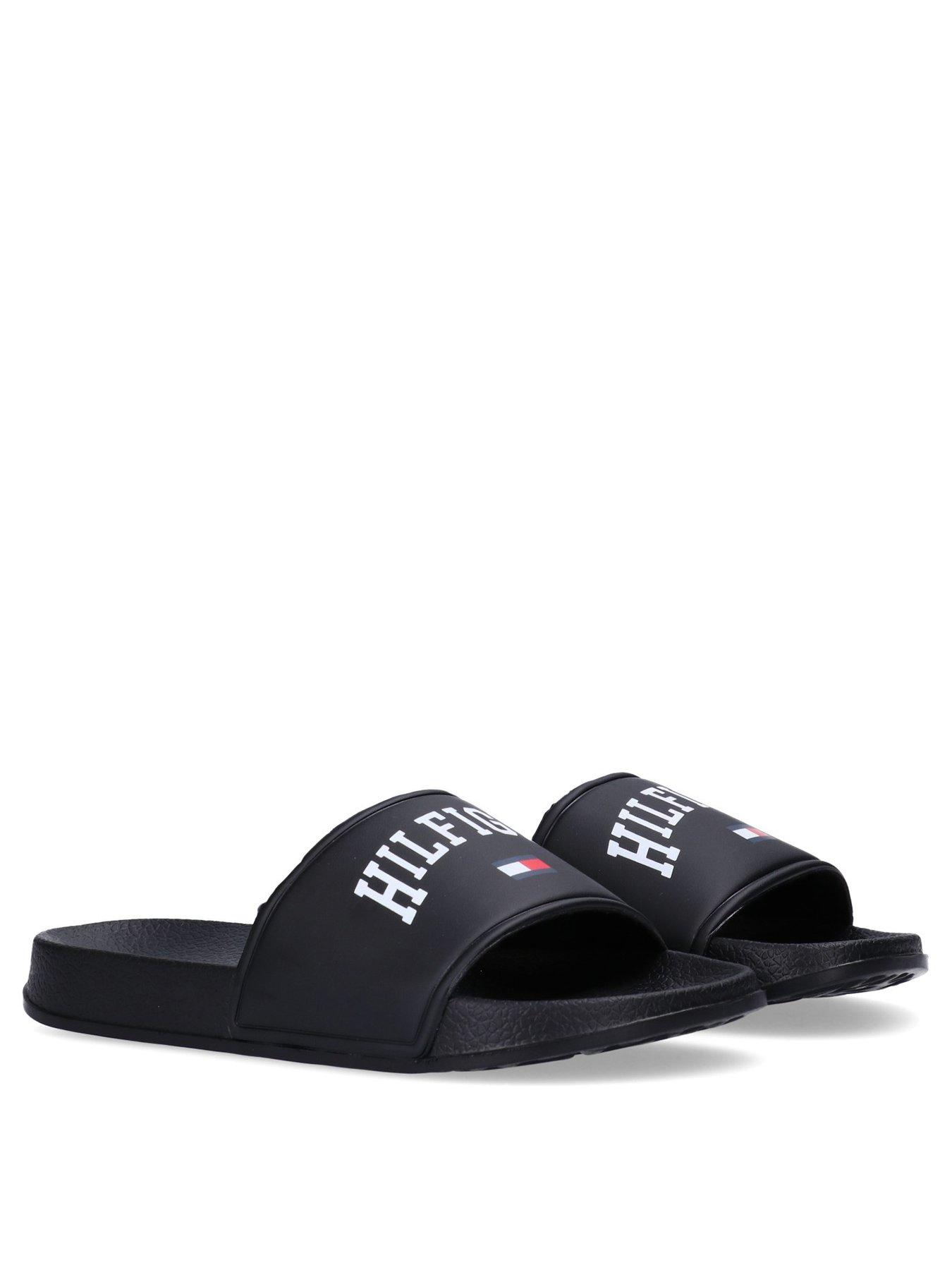 tommy-hilfiger-kids-logo-print-pool-sliders-blackstillFront