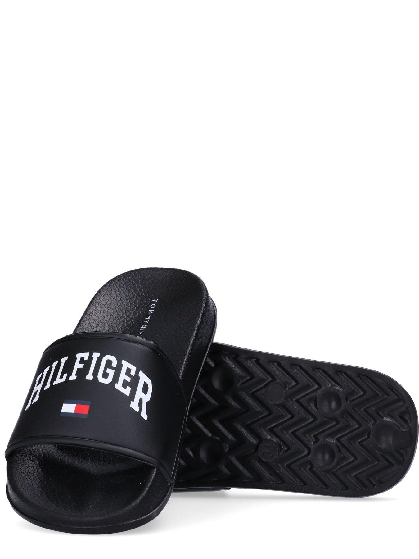 tommy-hilfiger-kids-logo-print-pool-sliders-blackdetail