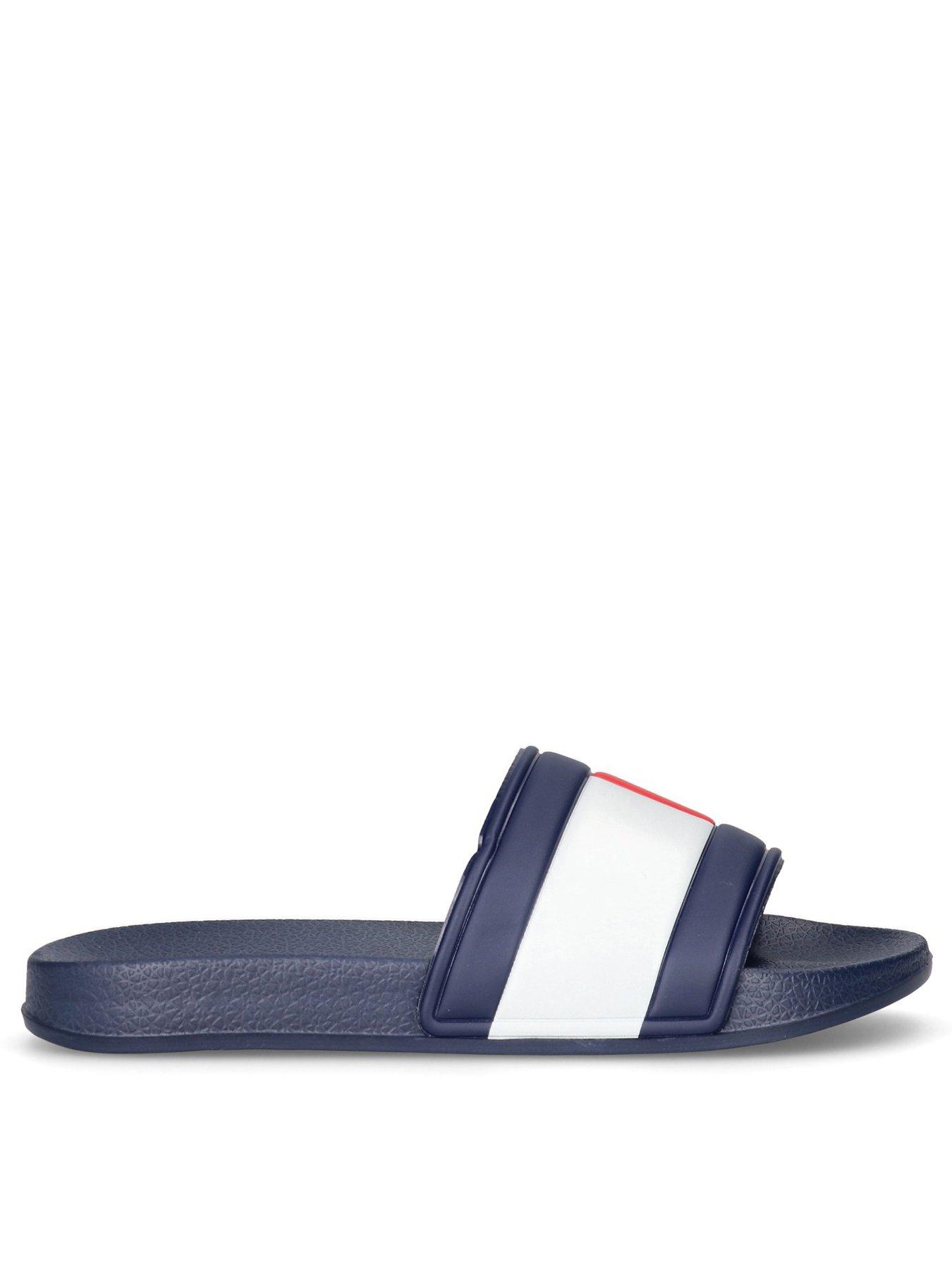 Image 1 of 4 of Tommy Hilfiger Kids Flag Print Pool Slide  - Blue