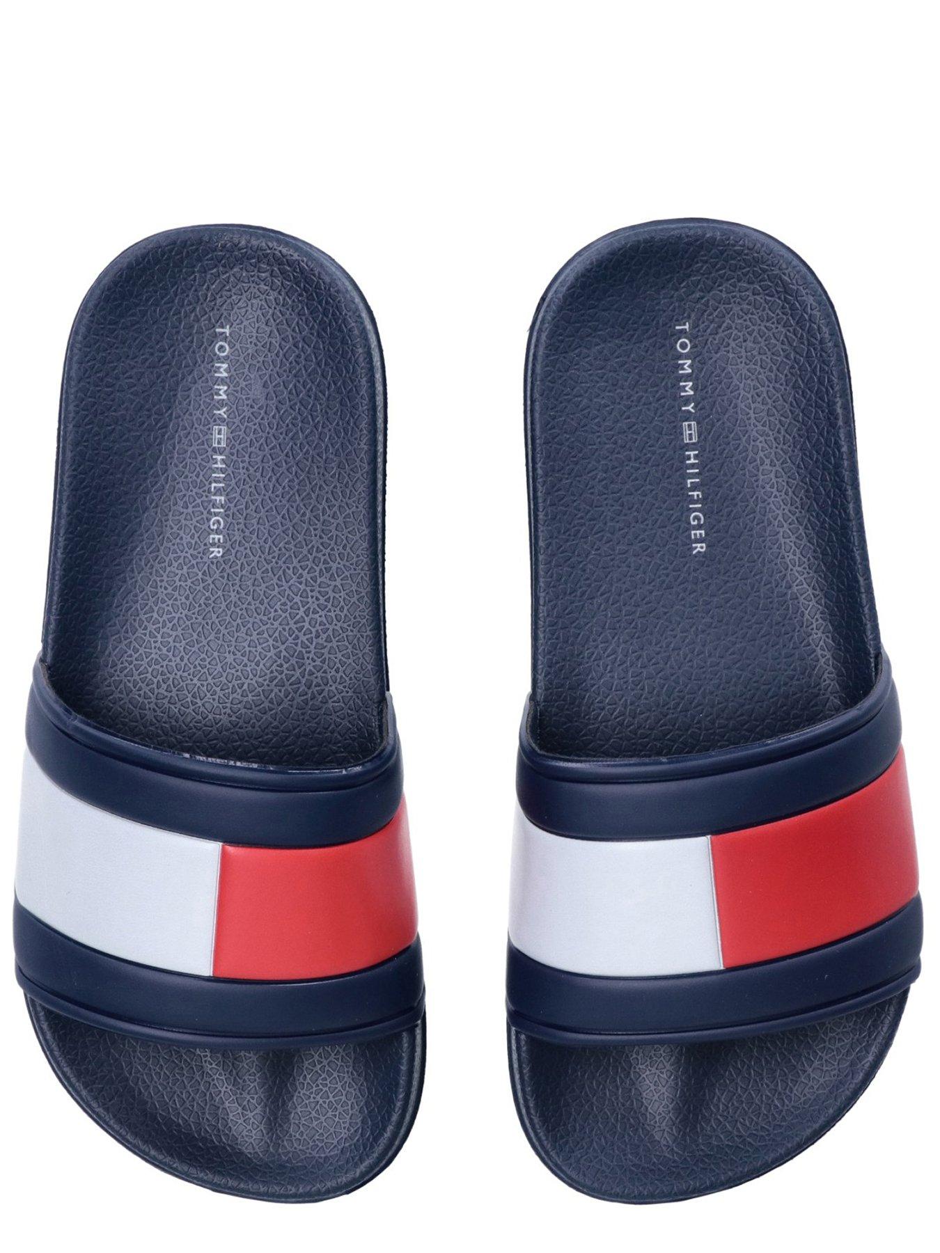 Image 3 of 4 of Tommy Hilfiger Kids Flag Print Pool Slide  - Blue