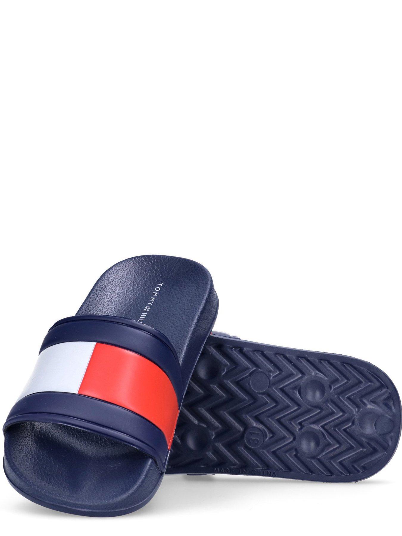 Image 4 of 4 of Tommy Hilfiger Kids Flag Print Pool Slide  - Blue