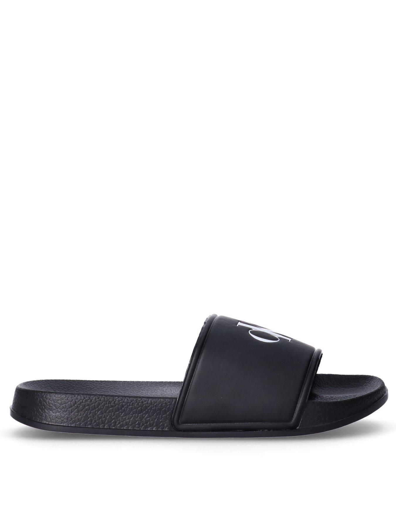 Calvin Klein Jeans Kids Logo Print Pool Sliders - Black