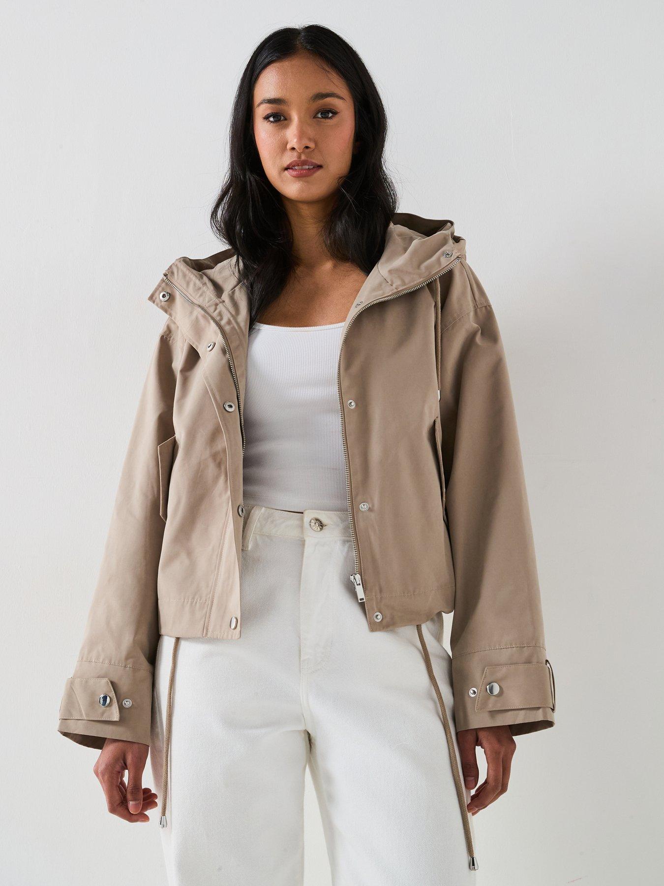 undefined Technical Hooded Short Jacket - Stone