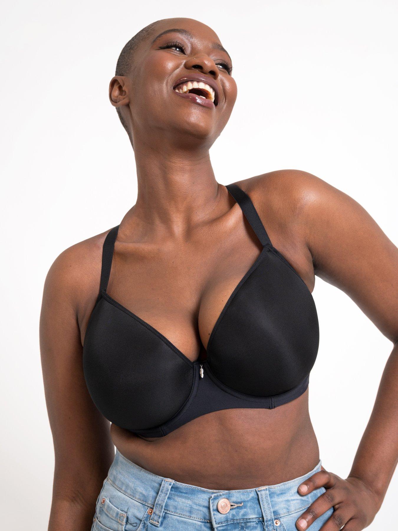 Image 1 of 6 of Curvy Kate Solutions Smoothie Spacer T-shirt Plunge Bra - Black