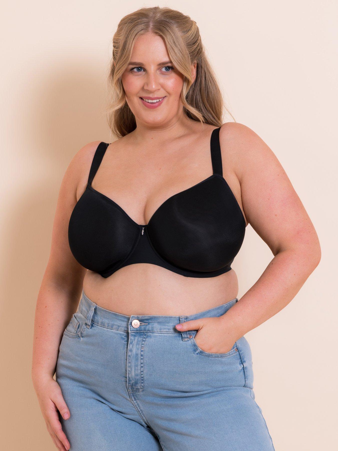 Image 4 of 6 of Curvy Kate Solutions Smoothie Spacer T-shirt Plunge Bra - Black
