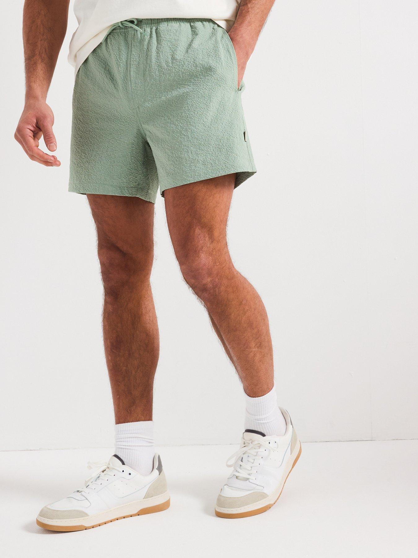 Image of ONLY & SONS Only  &  Sons Ted Life Solid Seersucker Swim Shorts