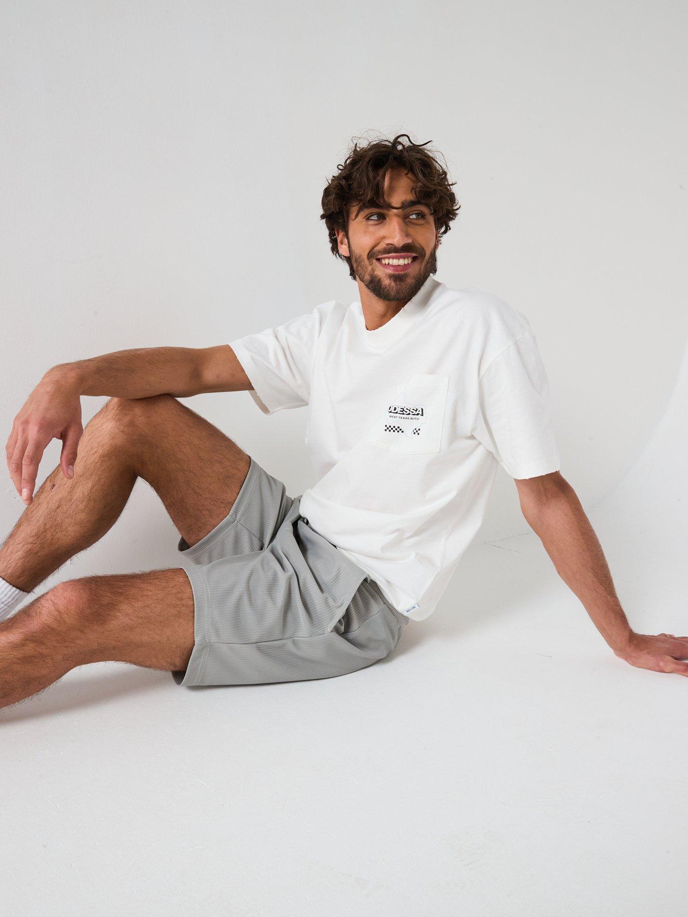 Image 6 of 6 of ONLY & SONS Only &amp; Sons Tel Life Plizze Shorts - Grey