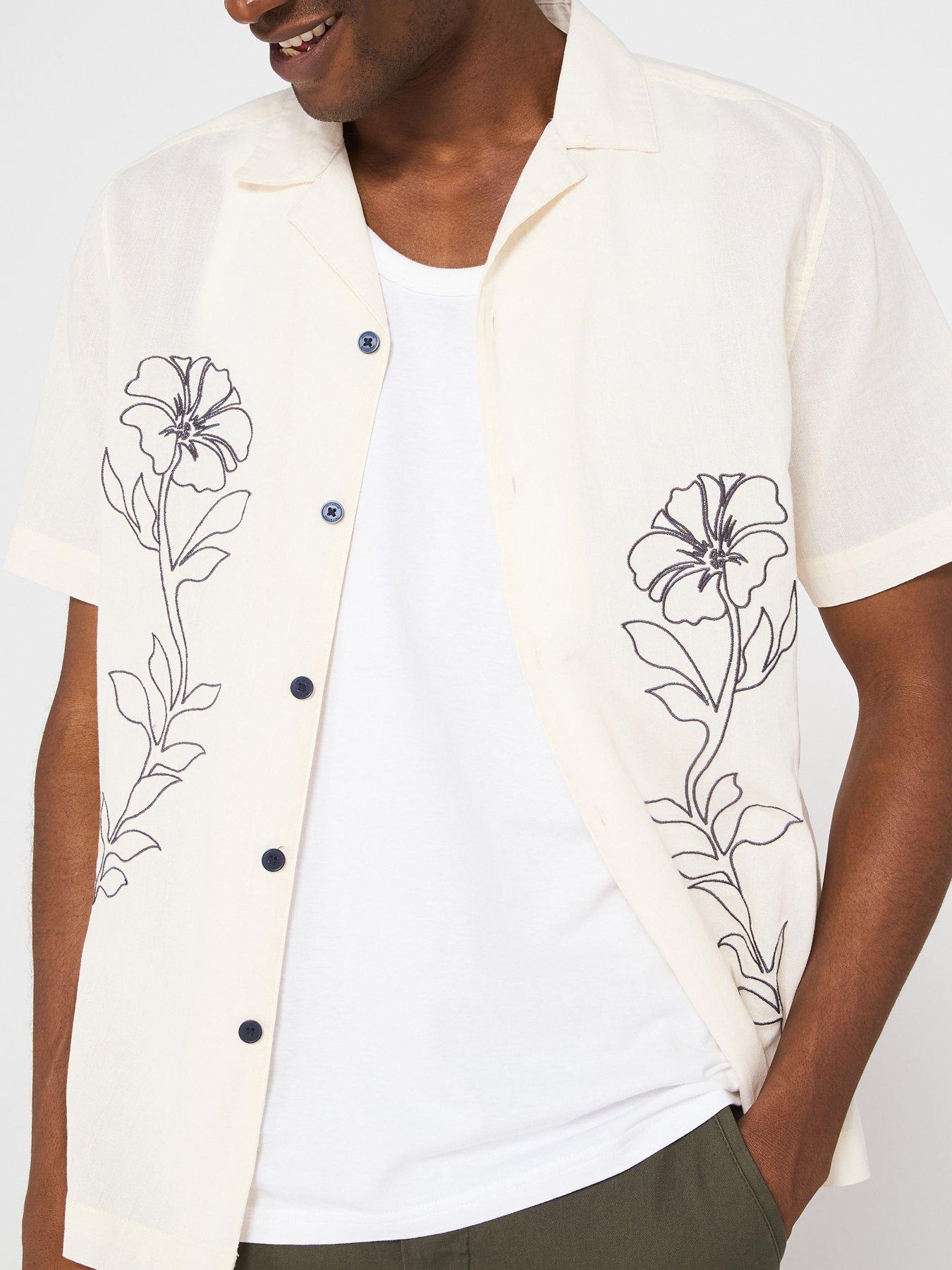 Image 4 of 6 of ONLY & SONS Gali RLX Resort Short Sleeve Shirt - Egret