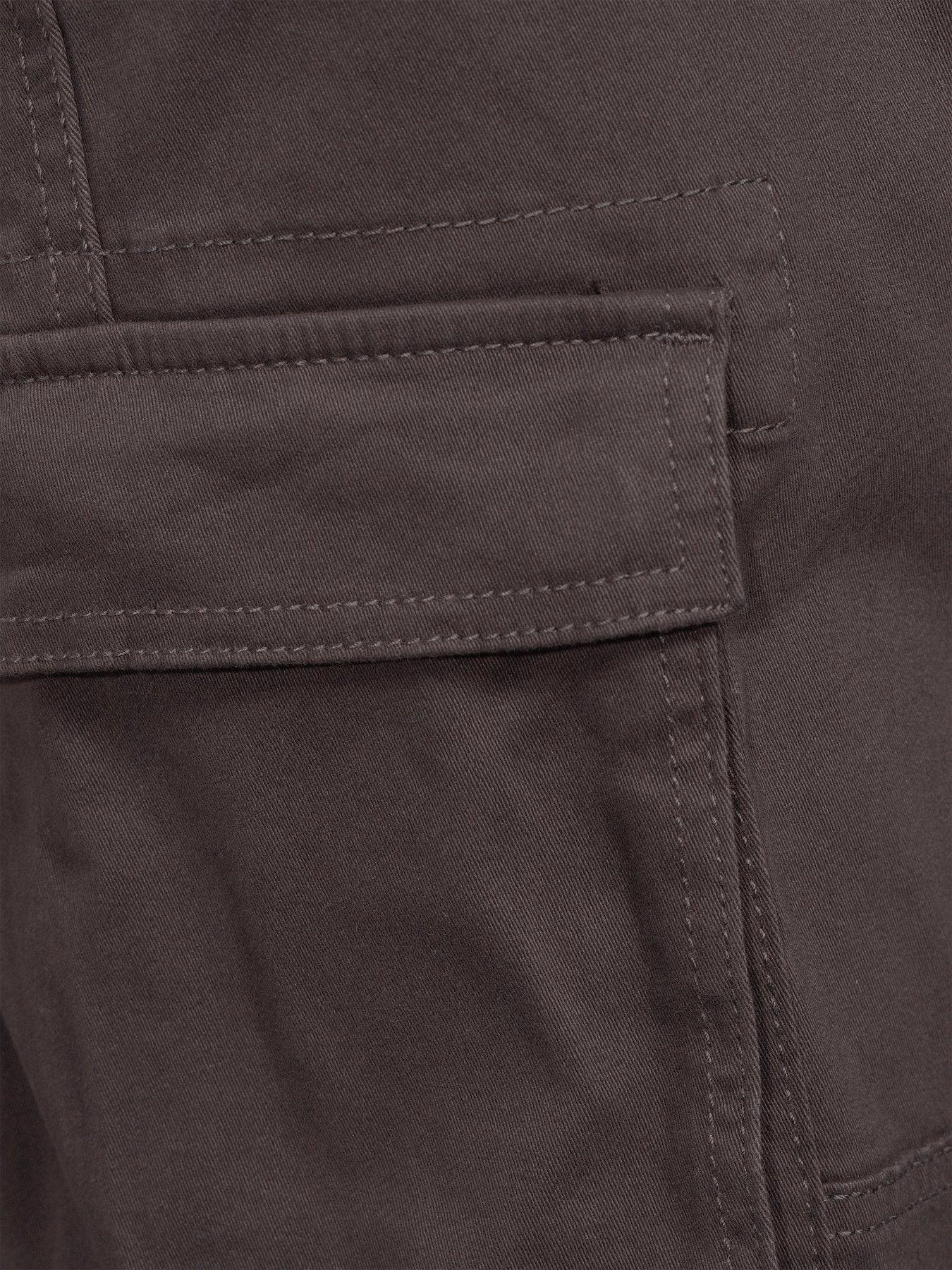 Image 4 of 5 of ONLY & SONS Cam Cuffed Cargo Trousers - Grey Pinstripe