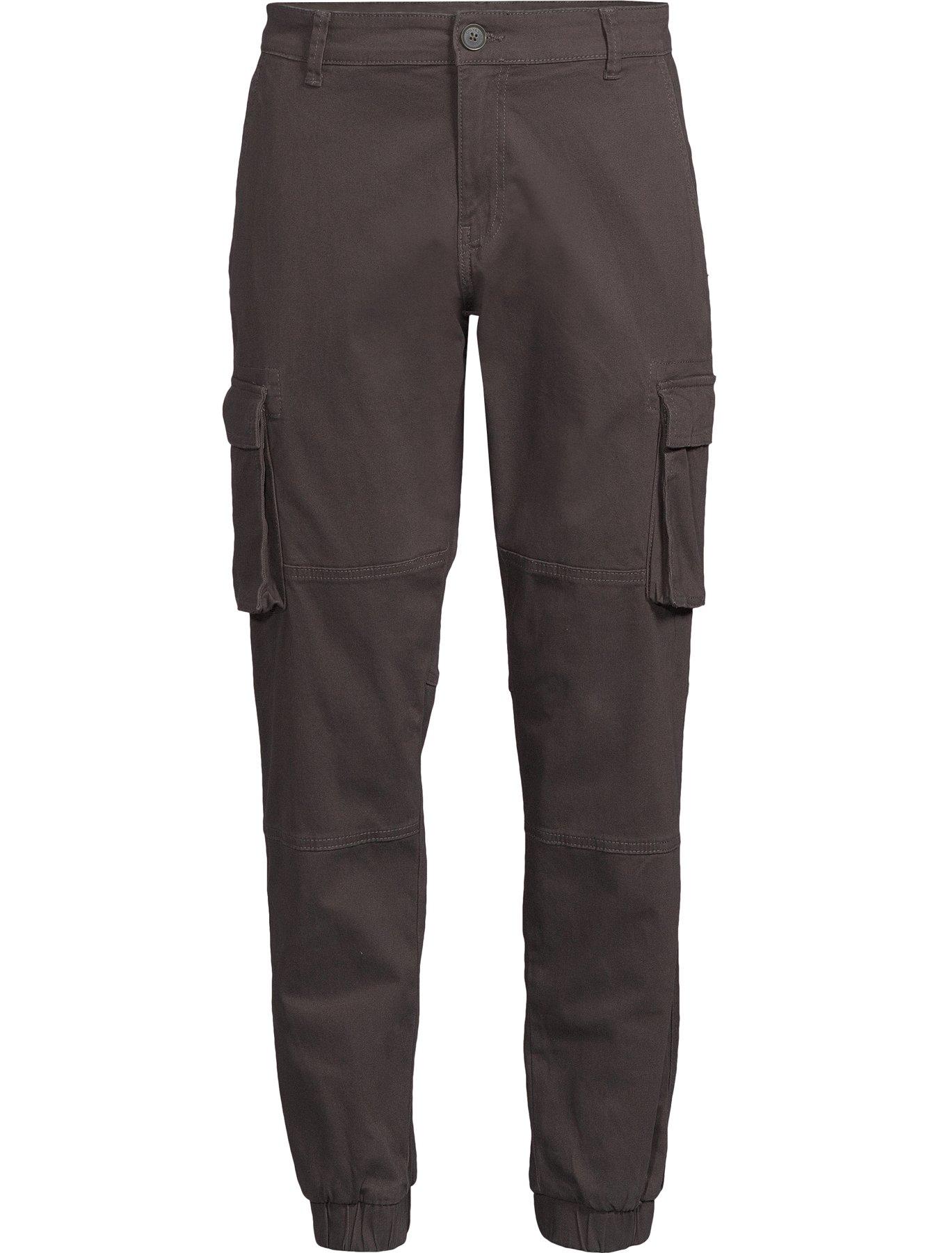 Image 5 of 5 of ONLY & SONS Cam Cuffed Cargo Trousers - Grey Pinstripe