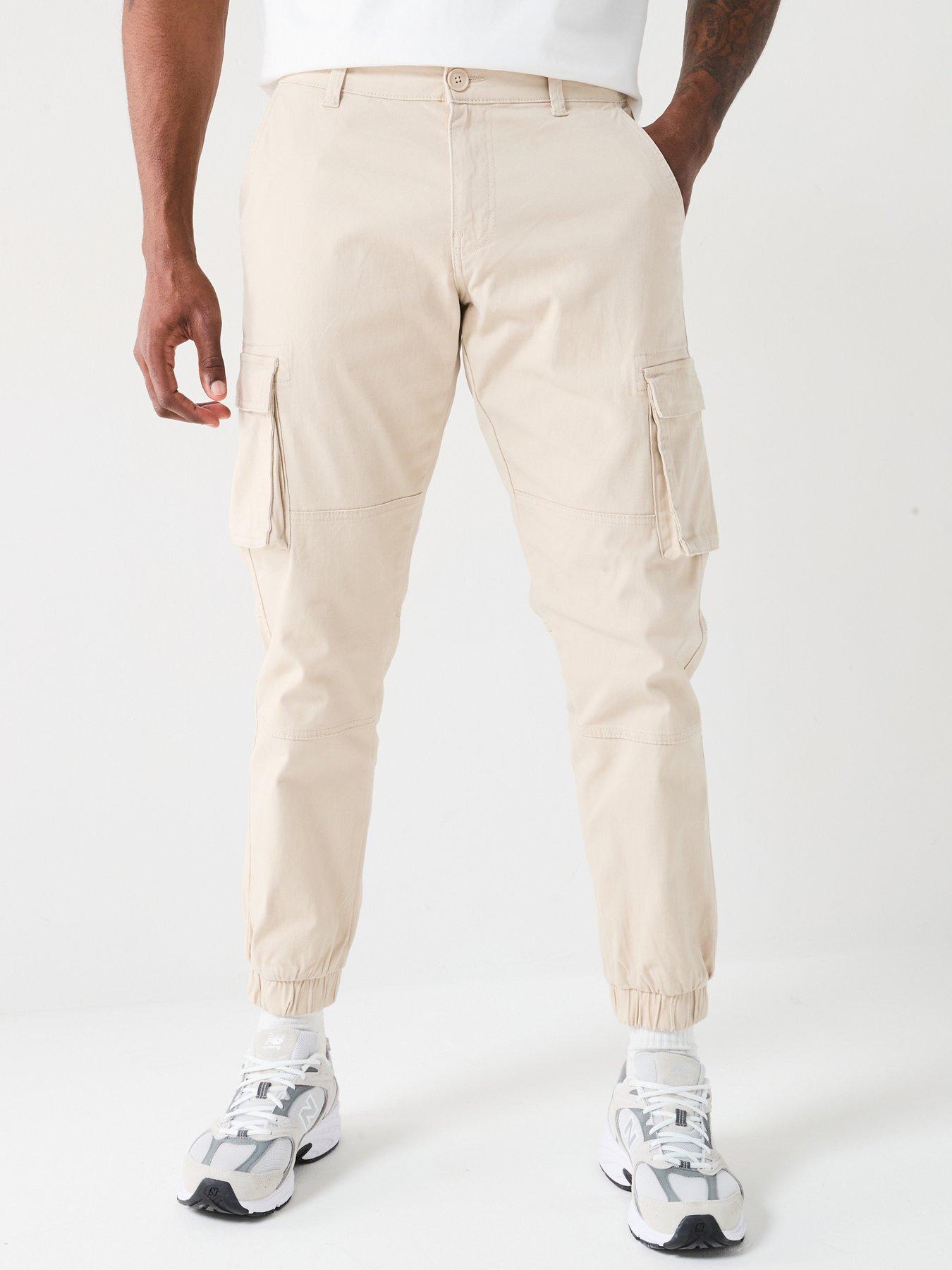 Image of ONLY & SONS Cam Cuffed Cargo Trousers - Beige