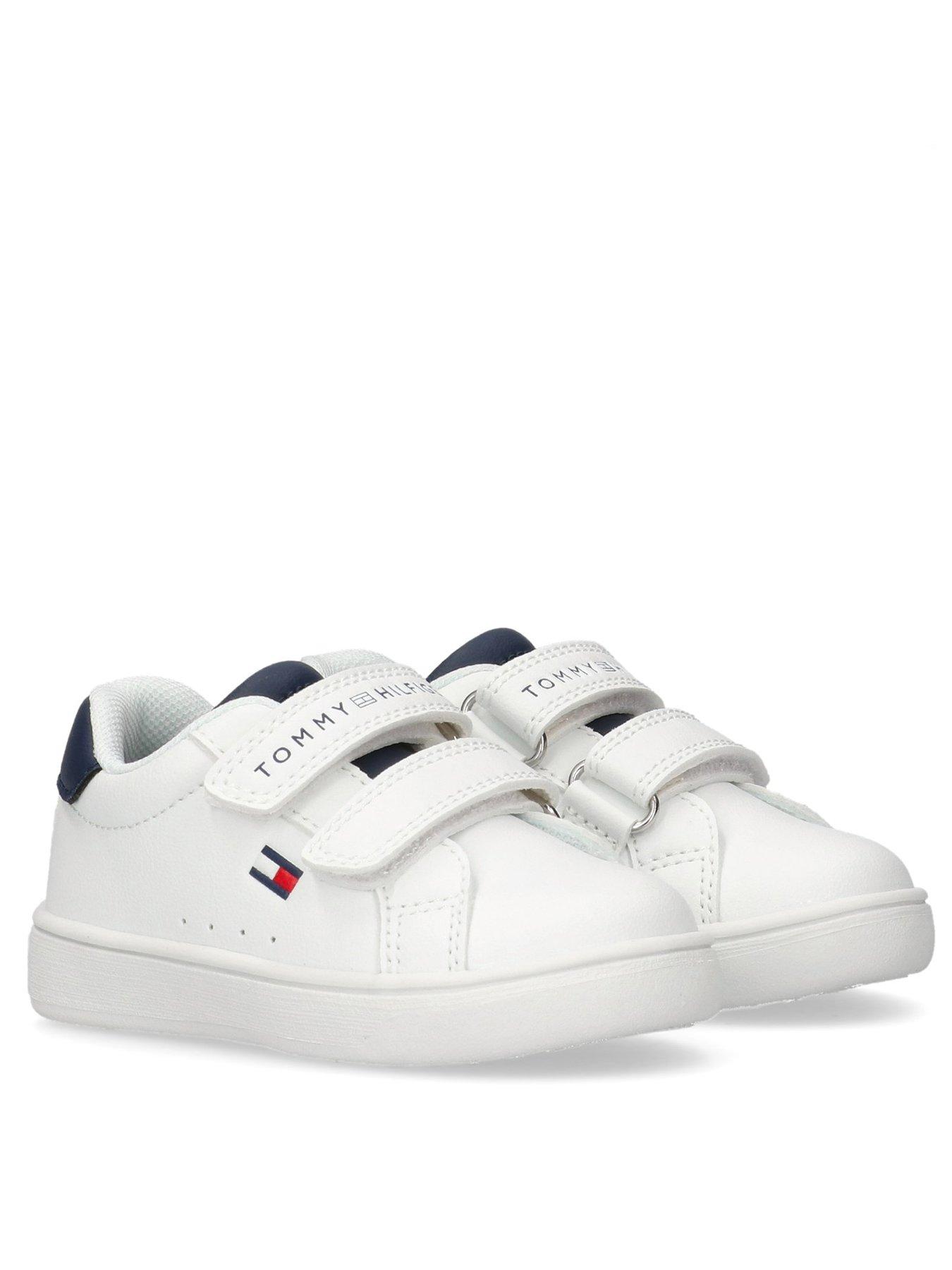 tommy-hilfiger-kids-logan-flag-low-cut-lace-upvelcro-trainers-whitestillFront