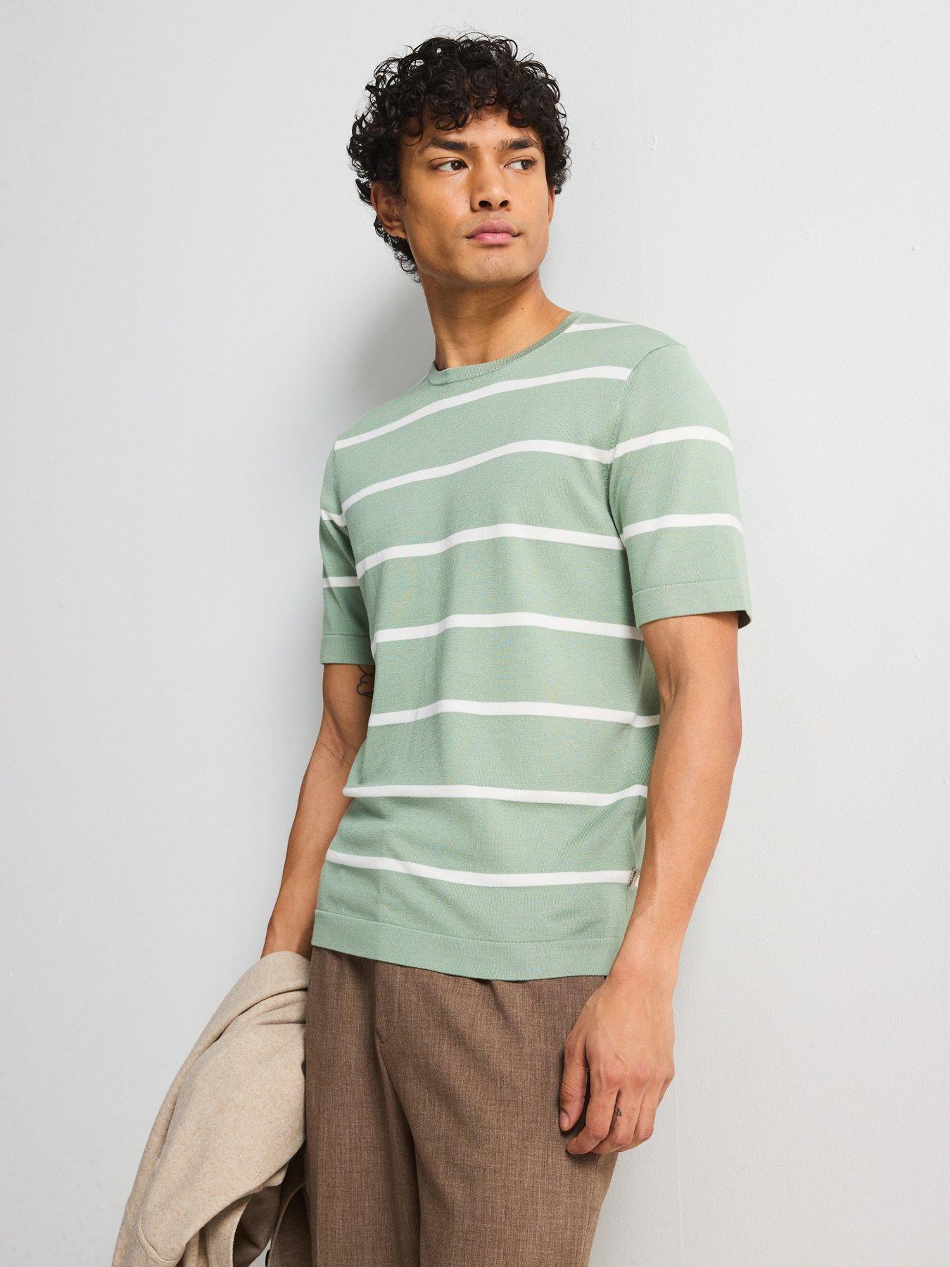undefined Wyler Life Short Sleeve Striped Knitted T-Shirt - Green