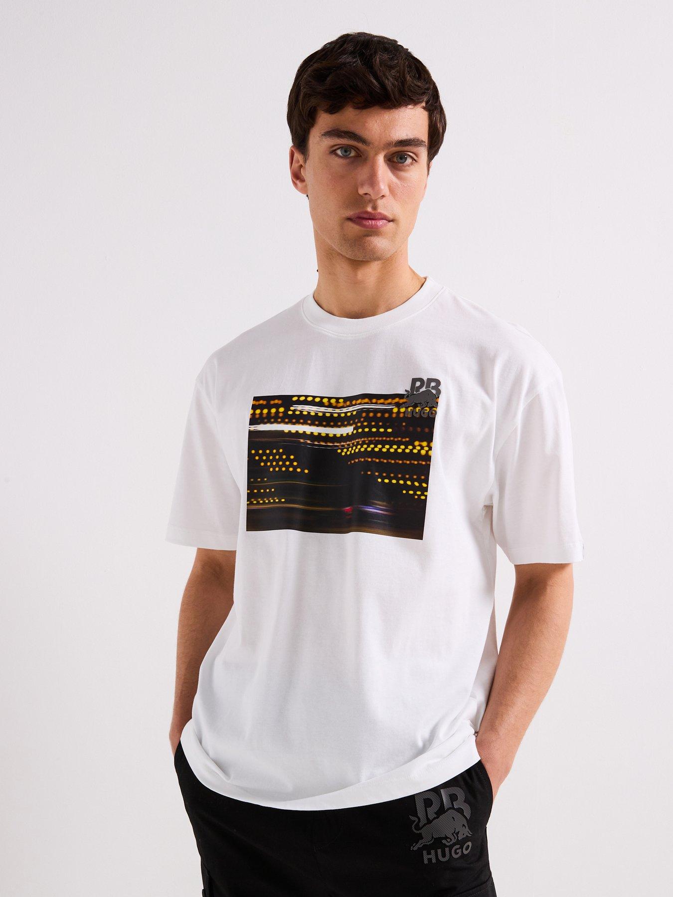 Image of HUGO X RB Daveley Racing Lights Graphic T-Shirt - White