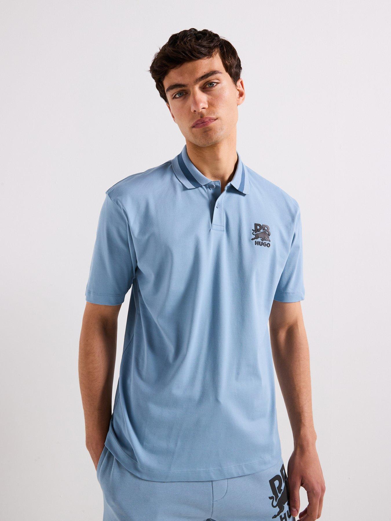 HUGO XRB Dodac Reflective Logo Polo Shirt - Blue