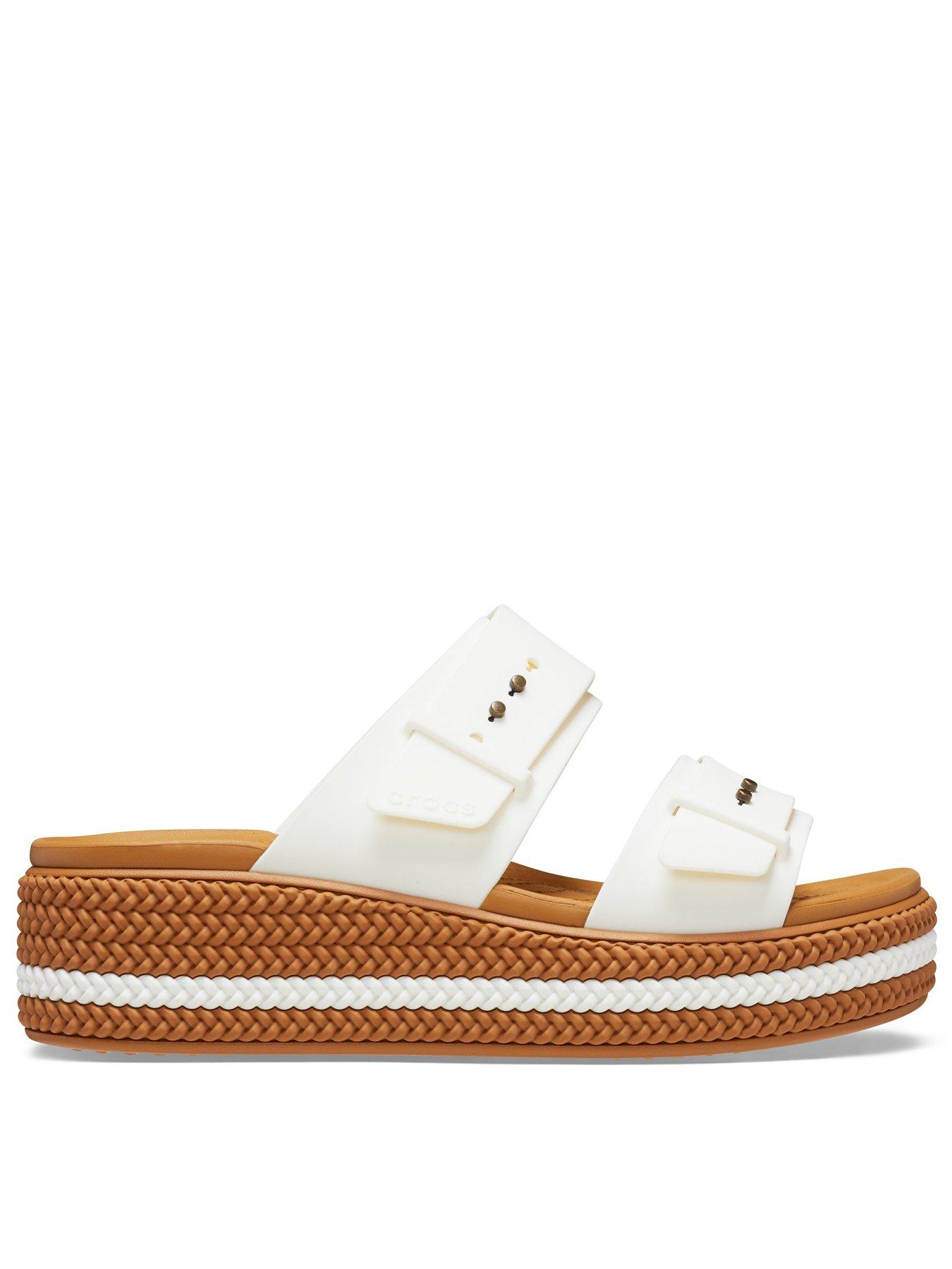 Image of Crocs Brooklyn Woven Buckle Sandal - White
