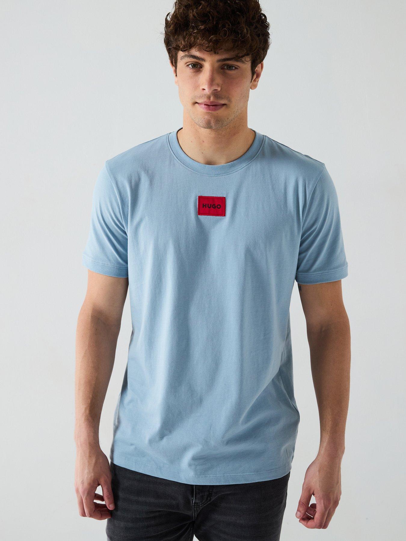 undefined Diragolino Red Patch Logo T-Shirt-Blue - Open Blue