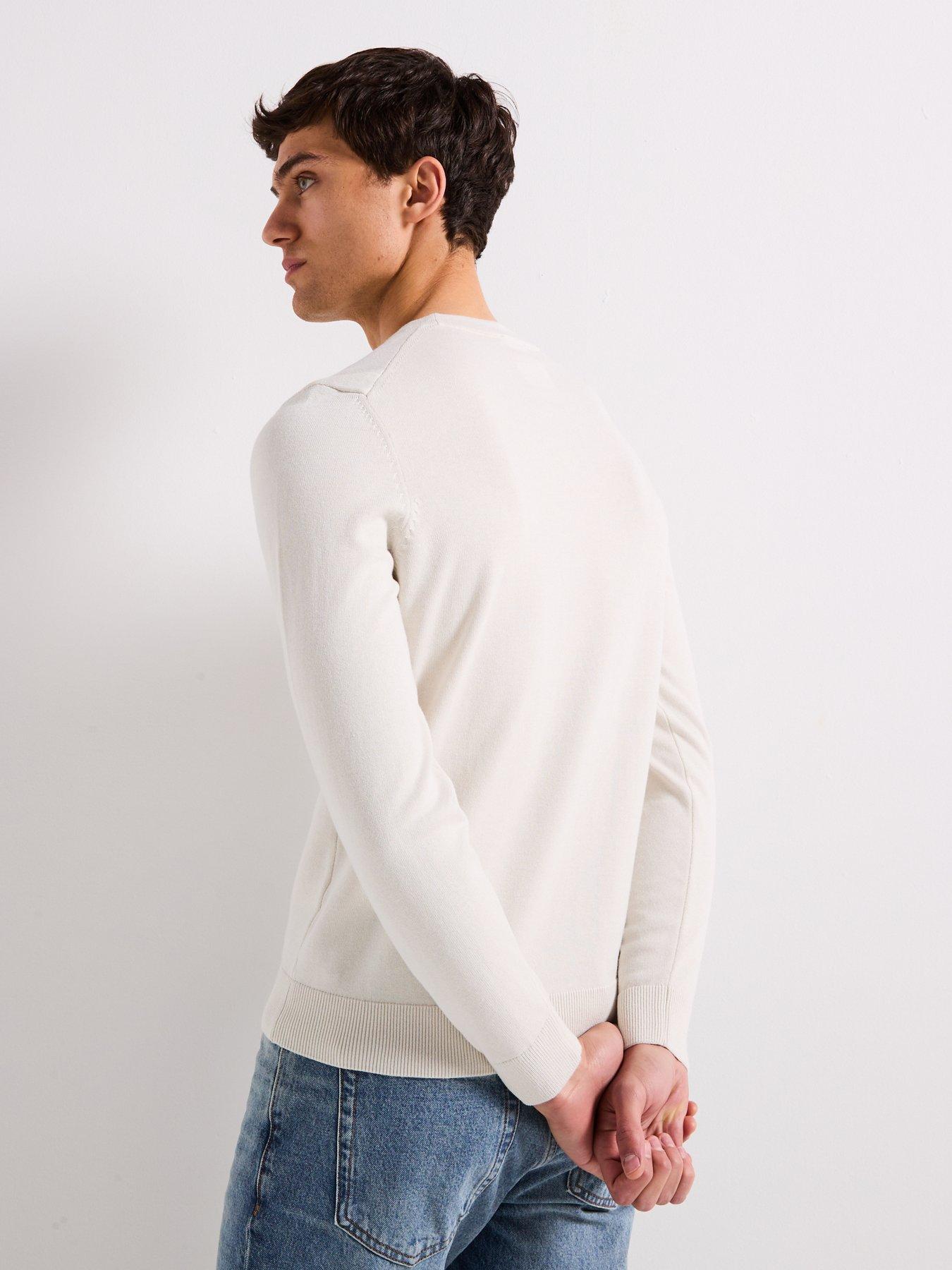 Image 2 of 4 of HUGO San Cassius-C1 Relaxed Fit Knitted Jumper- Natural