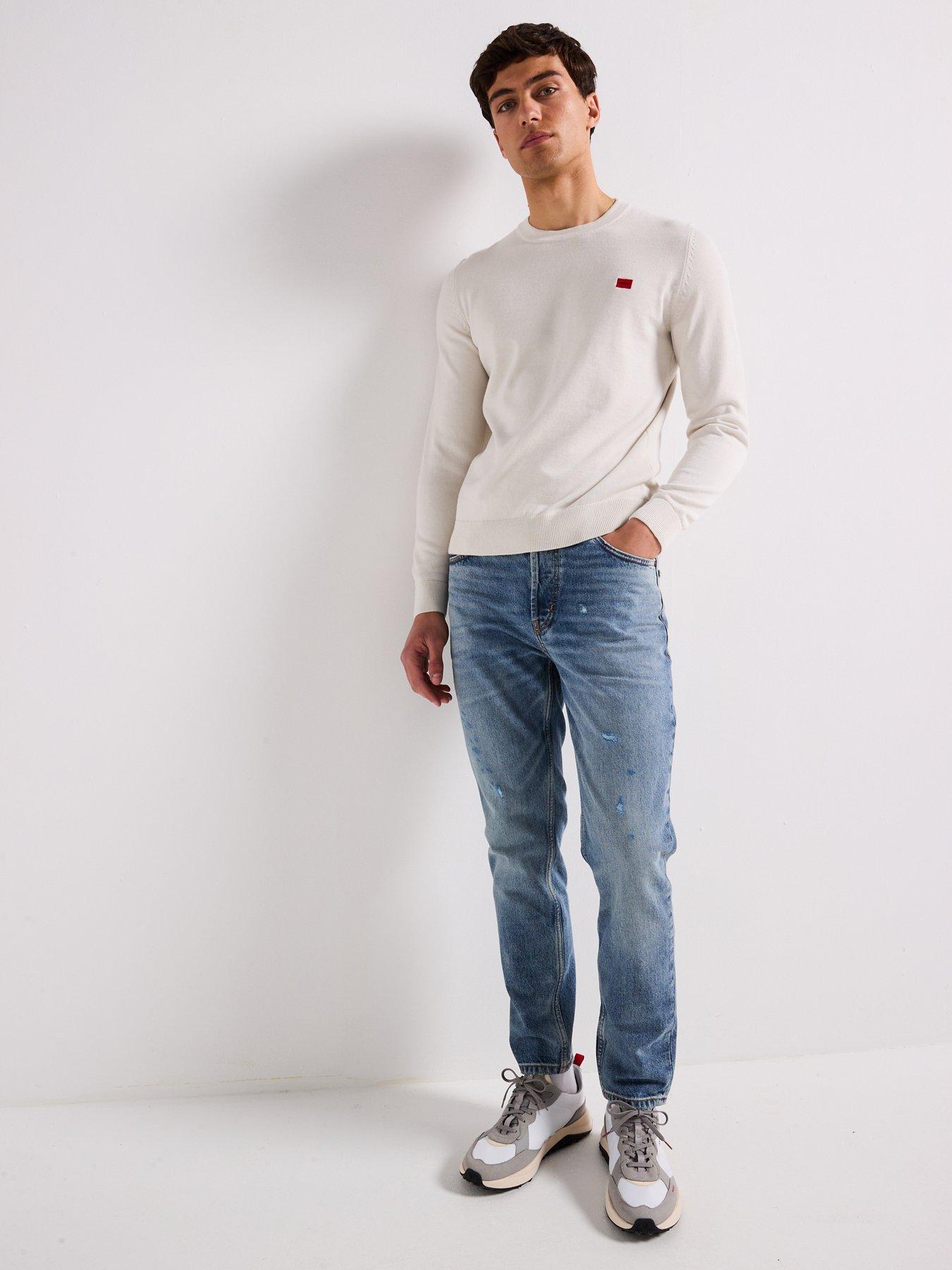Image 3 of 4 of HUGO San Cassius-C1 Relaxed Fit Knitted Jumper- Natural