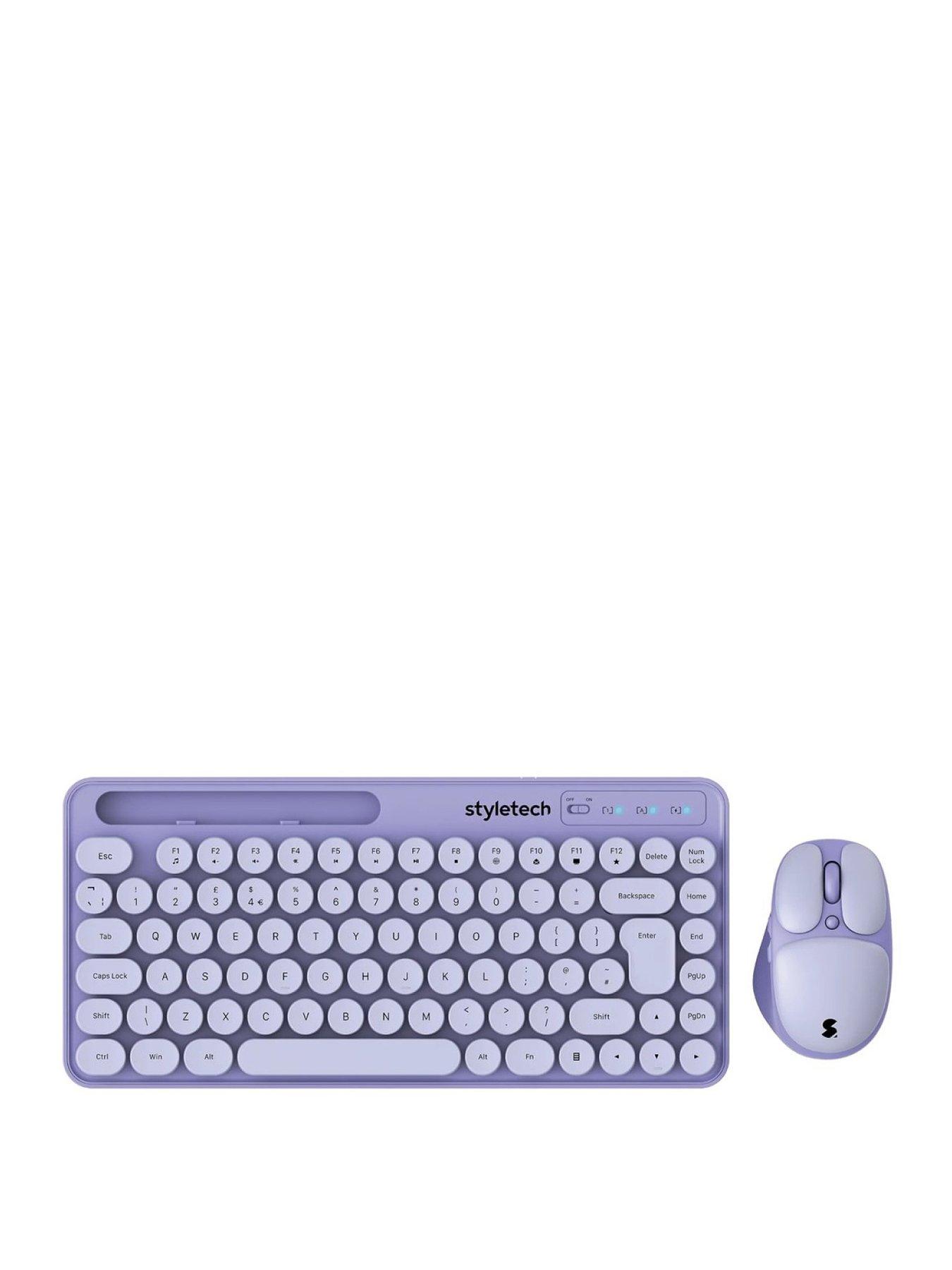 Image 1 of 7 of Styletech Styletech MK520 Wireless Pastel Keyboard and Mouse Bundle - Lavender