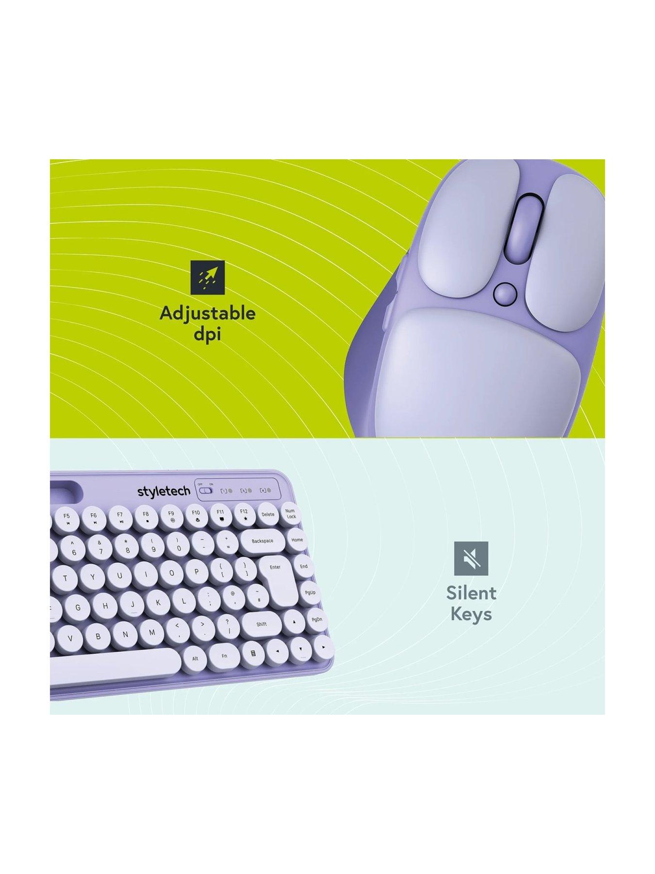 Image 7 of 7 of Styletech Styletech MK520 Wireless Pastel Keyboard and Mouse Bundle - Lavender
