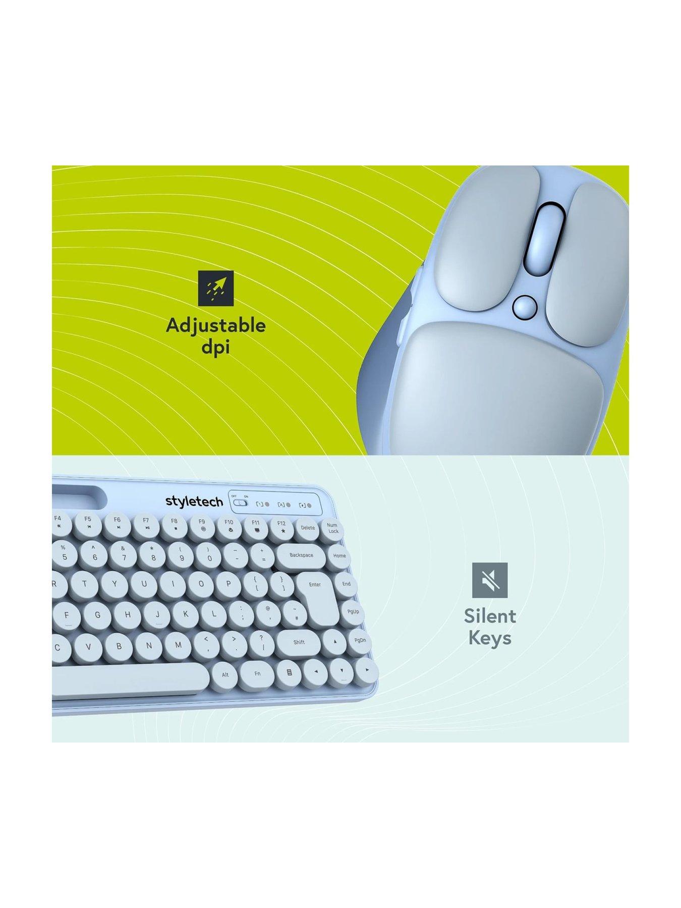 Image 7 of 7 of Styletech Styletech MK520 Wireless Pastel Keyboard and Mouse Bundle - Sky