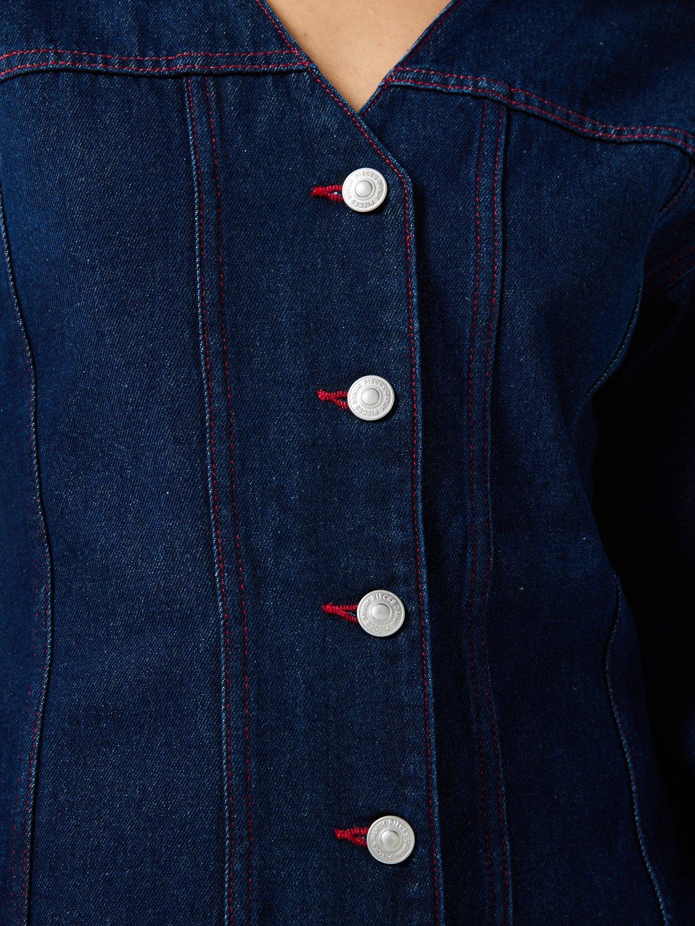 pieces-denim-fitted-denim-shirt-bluedetail