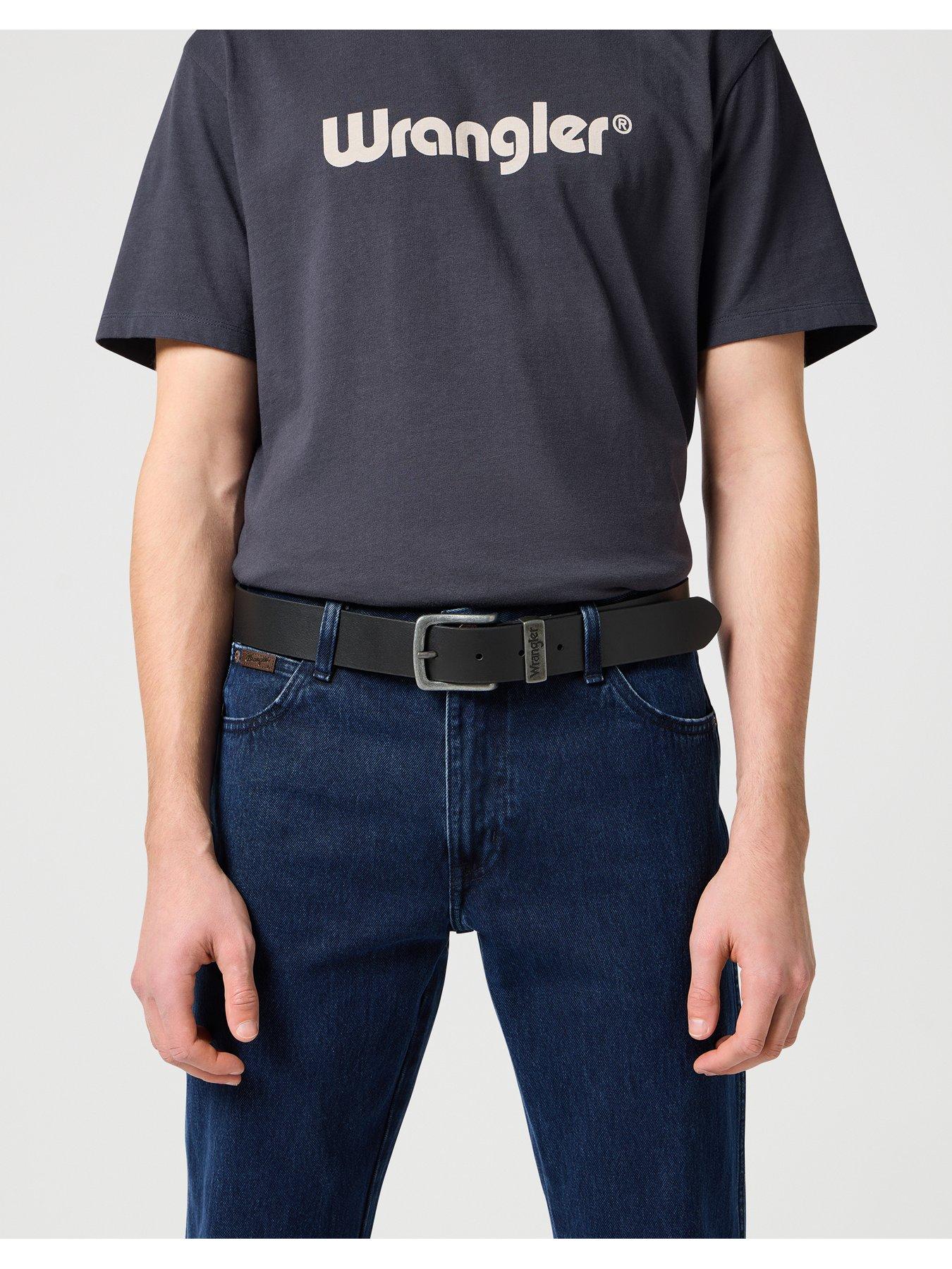 Image 2 of 5 of Wrangler Wrangler Metal Loop Leather Belt -black