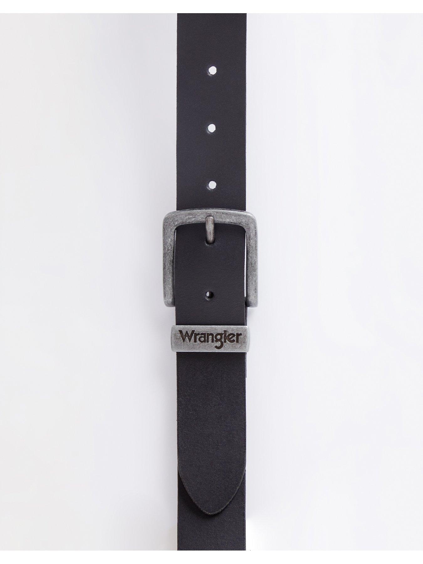 Image 3 of 5 of Wrangler Wrangler Metal Loop Leather Belt -black