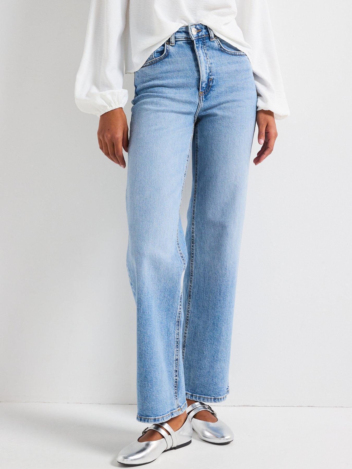 Image 1 of 5 of Only High Waist Wide Leg Jean - Medium Blue