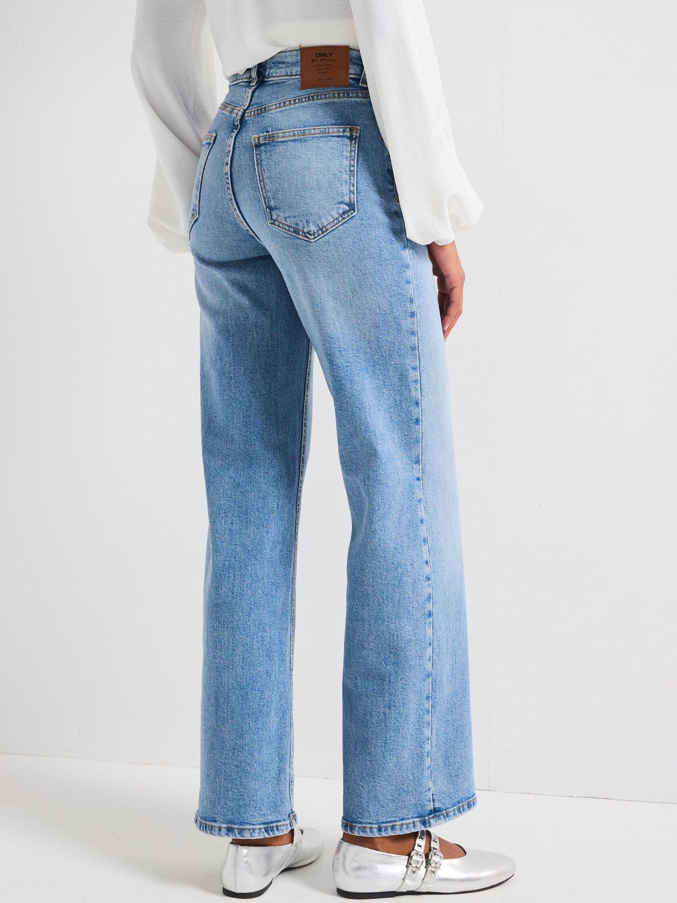 Image 2 of 5 of Only High Waist Wide Leg Jean - Medium Blue