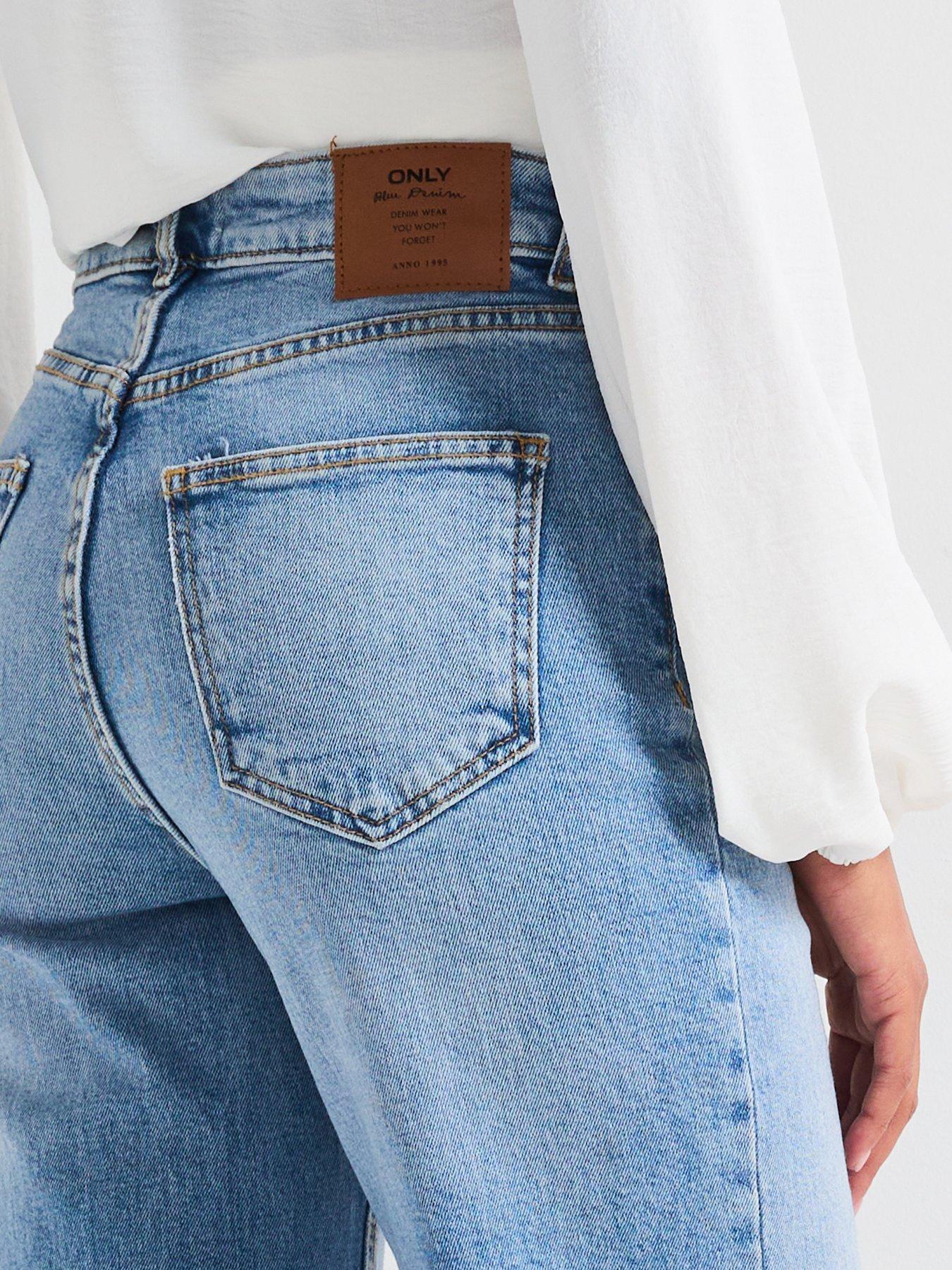 Image 4 of 5 of Only High Waist Wide Leg Jean - Medium Blue