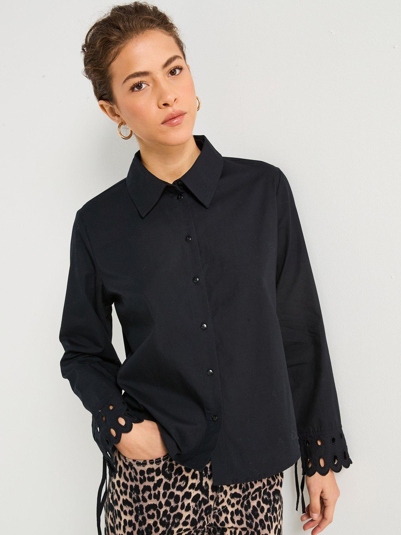 jdy-long-sleeve-cut-out-shirt-black