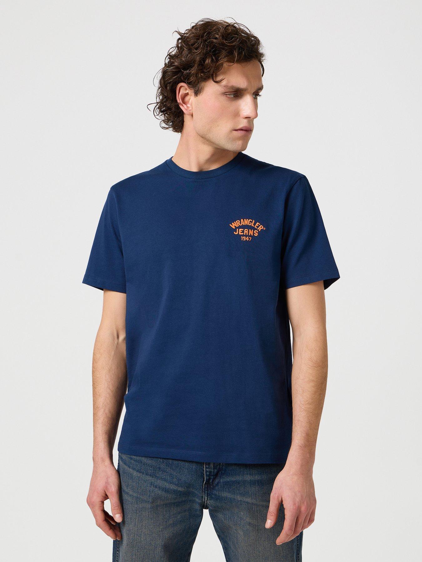 Image 1 of 5 of Wrangler Small Logo T-Shirt- Navy