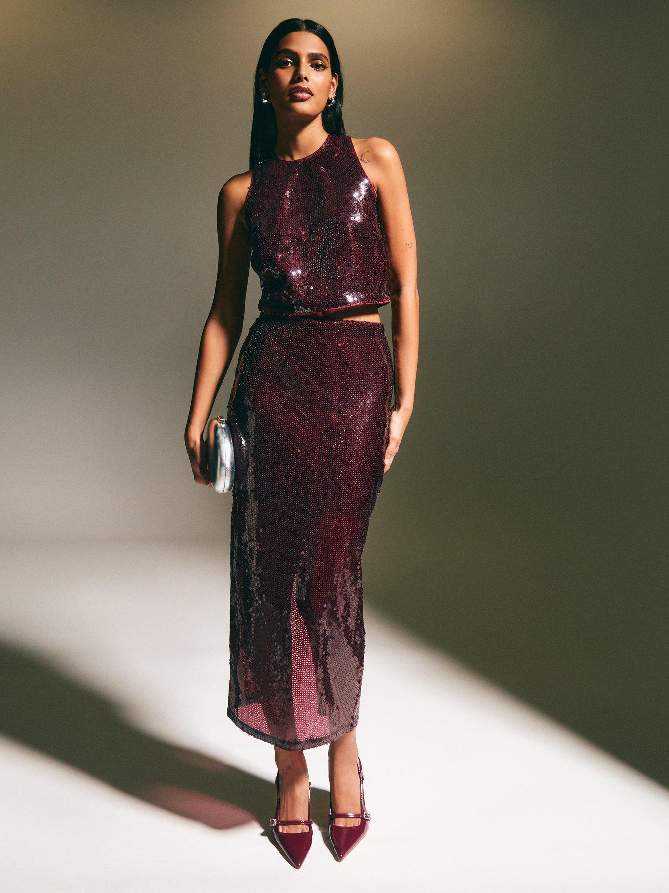 new-look-sequinned-midi-skirt-redfront